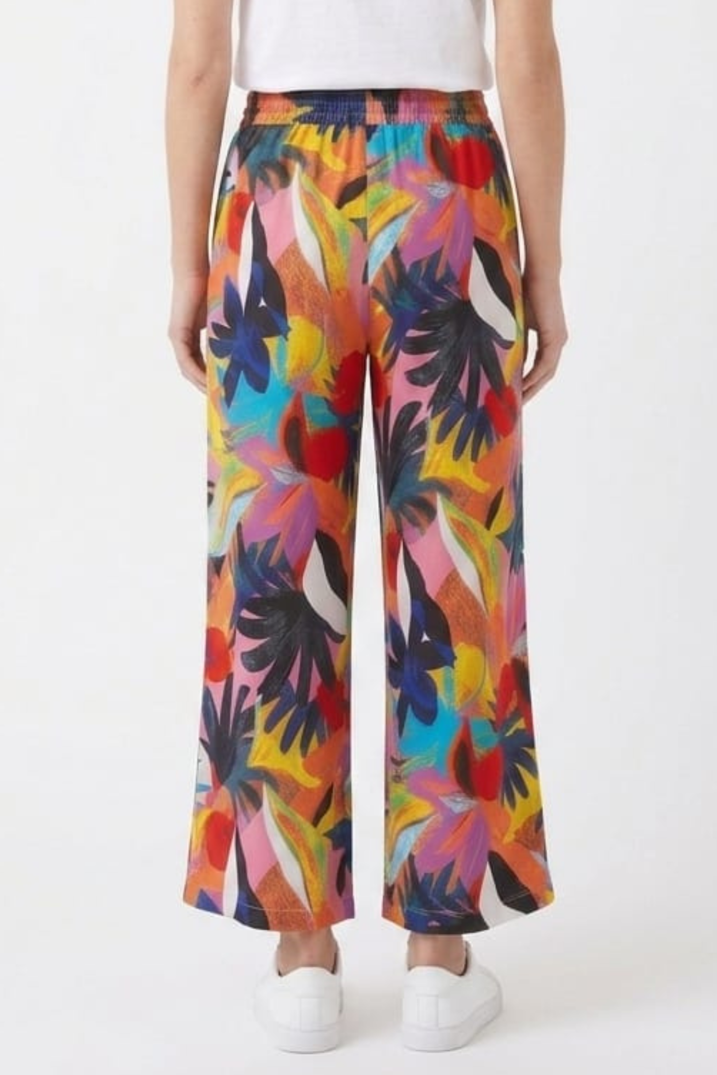 Zac & Rachel Printed Wide-Leg Drawstring Pull-On Pants
