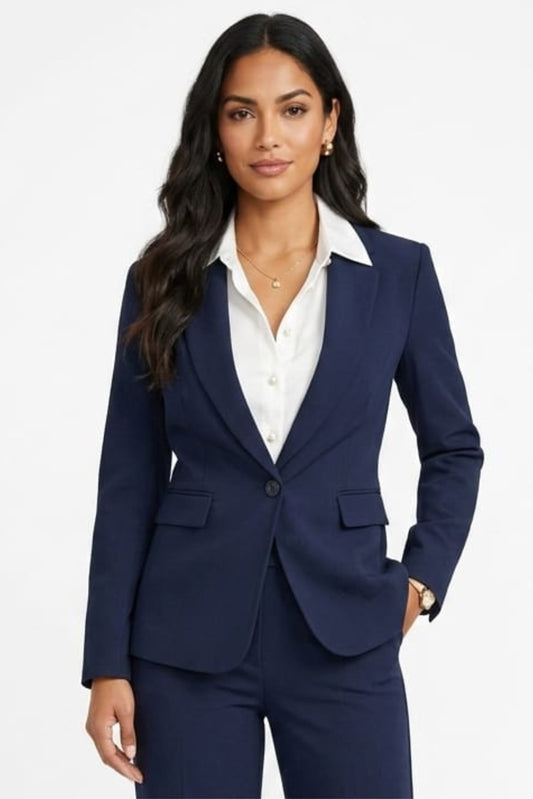 Zac & Rachel Notched Lapel Single Button Blazer