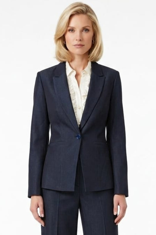 Zac & Rachel Notched Lapel Single Button Blazer