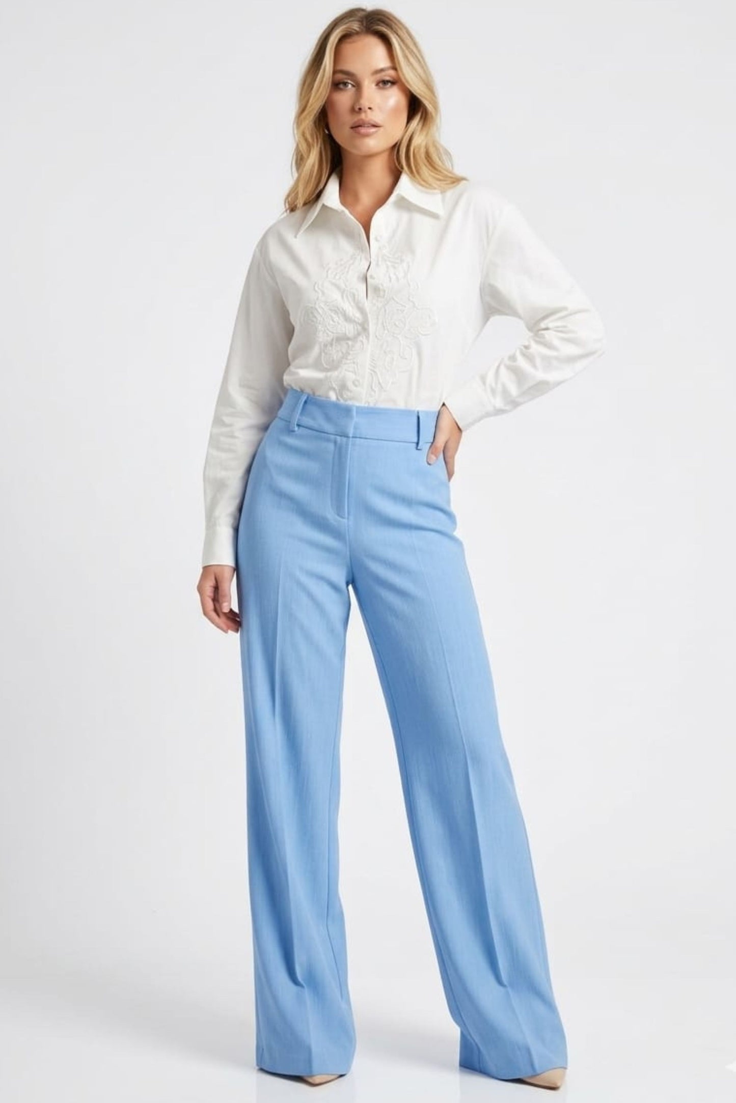 Zac & Rachel Zip Up Wide-Leg Trousers