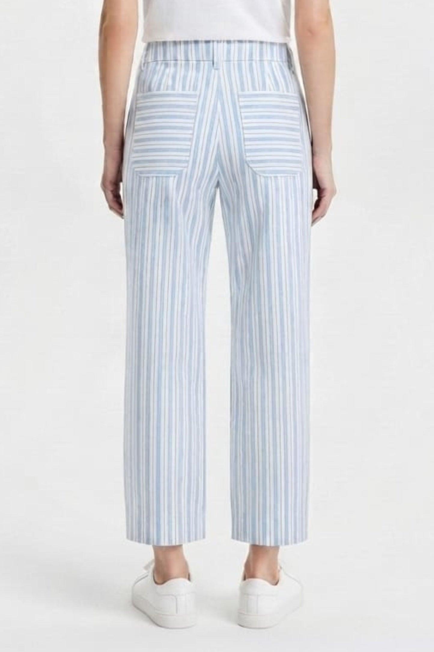 Zac & Rachel Victoria Blue Striped Wide-Leg Crop Pants