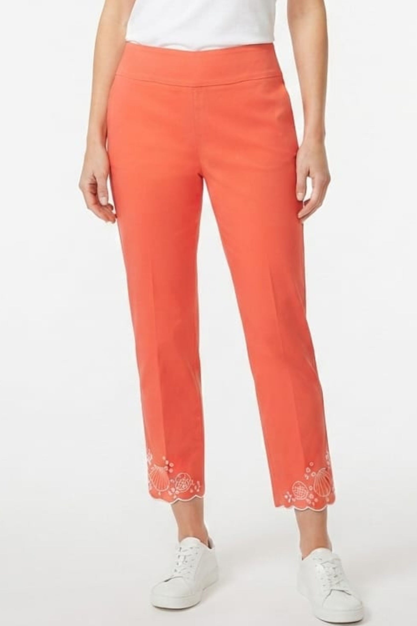 Zac & Rachel Persimmon Scallop Seashell Hem Crop Pants