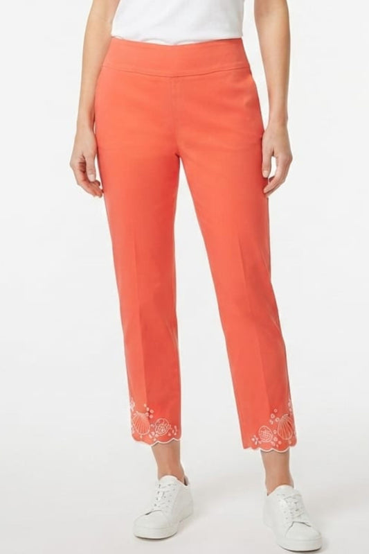 Zac & Rachel Persimmon Scallop Seashell Hem Crop Pants