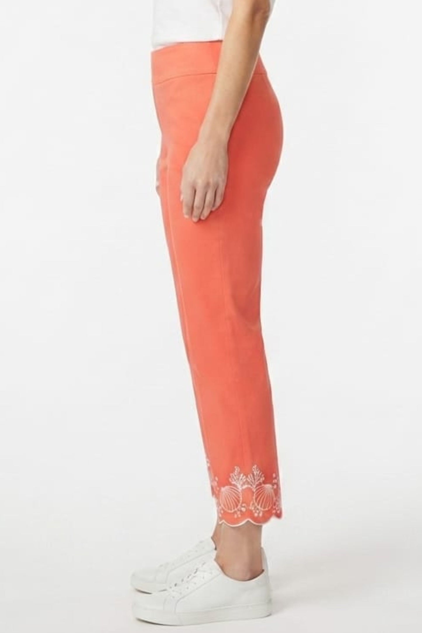 Zac & Rachel Persimmon Scallop Seashell Hem Crop Pants