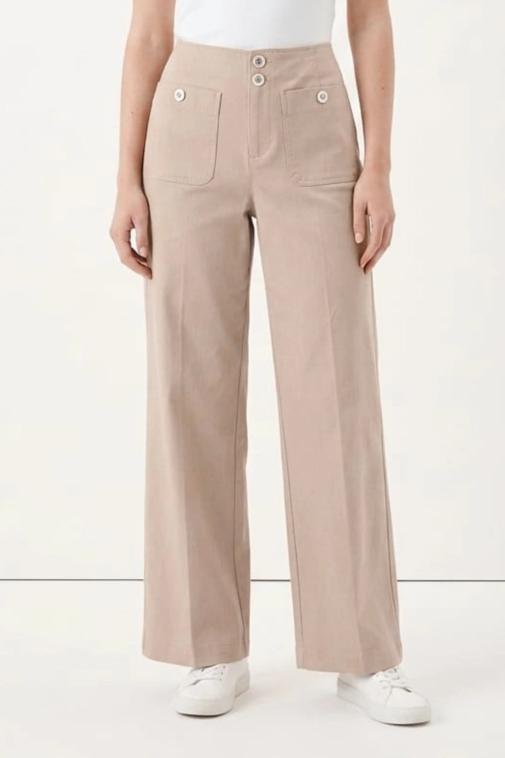 Zac & Rachel Cobblestone Heather High-Waist Wide-Leg Utility Pants