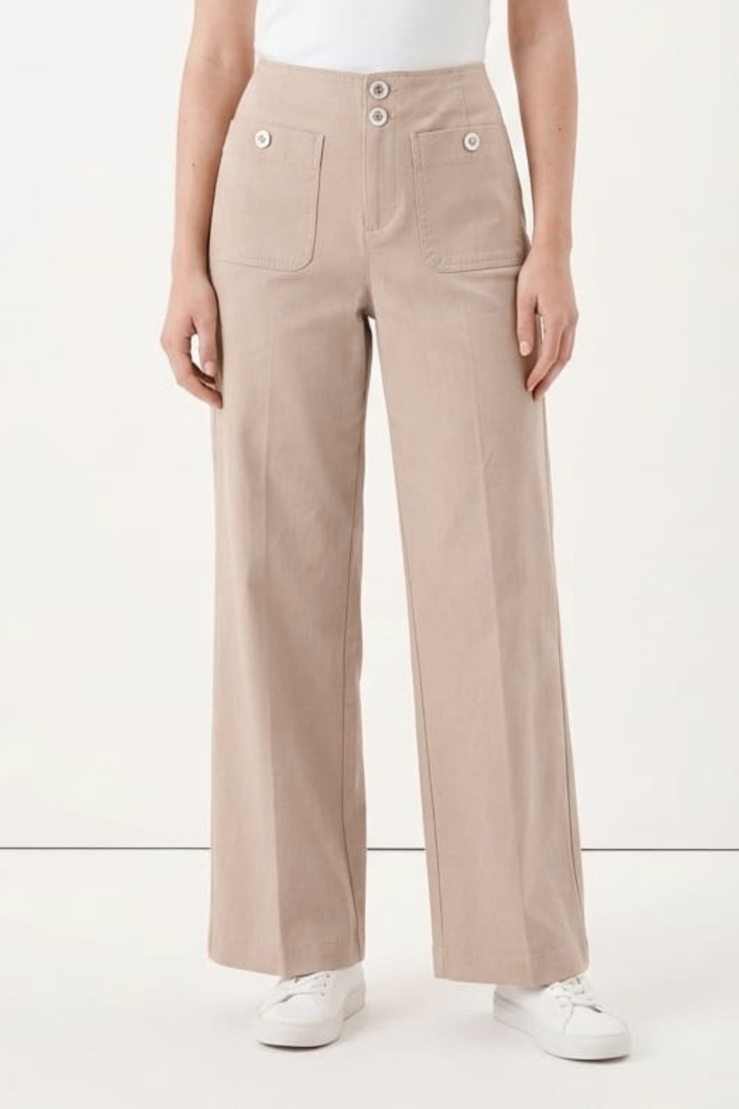 Zac & Rachel Cobblestone Heather High-Waist Wide-Leg Utility Pants