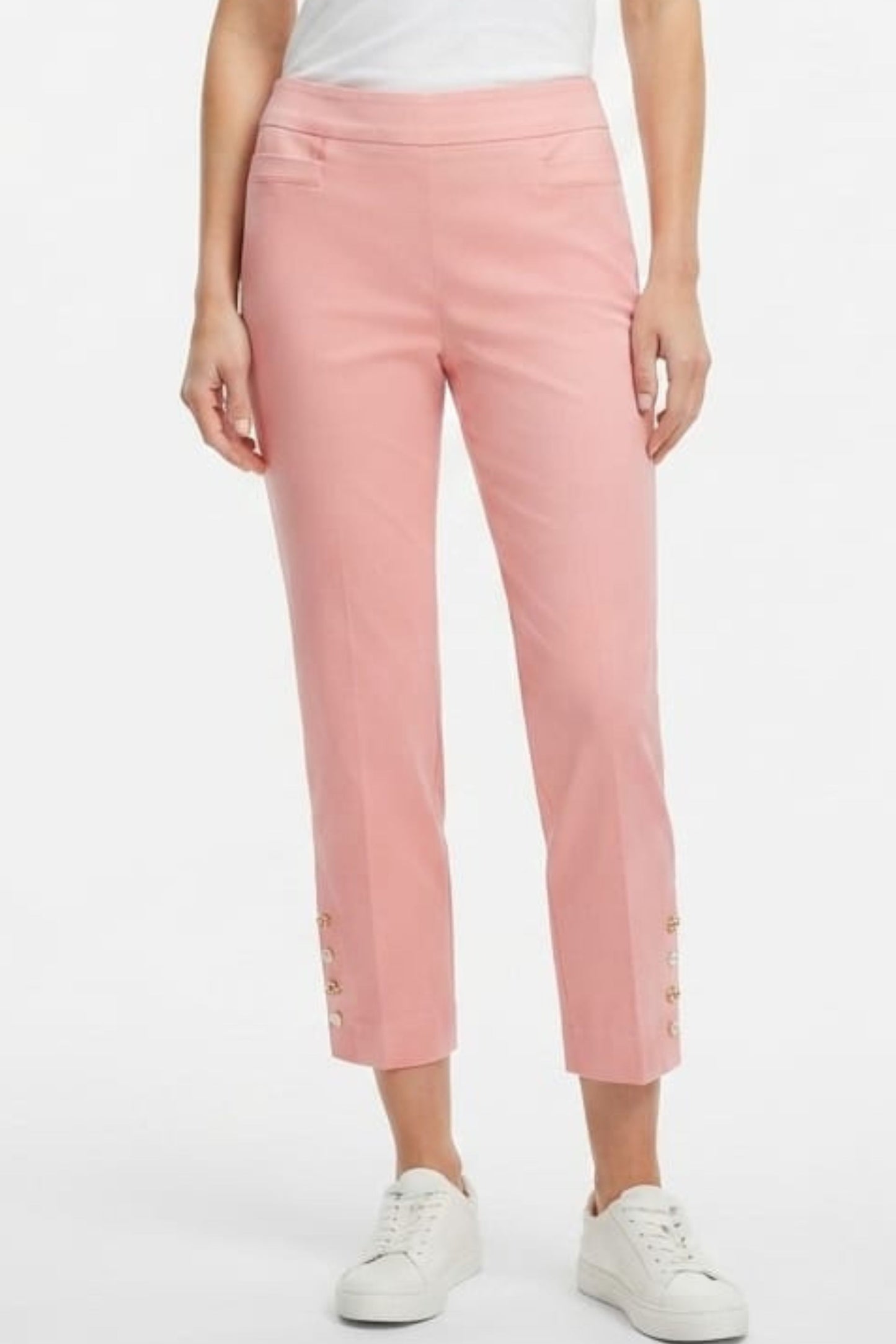 Zac & Rachel Button-Hem Crop Pants