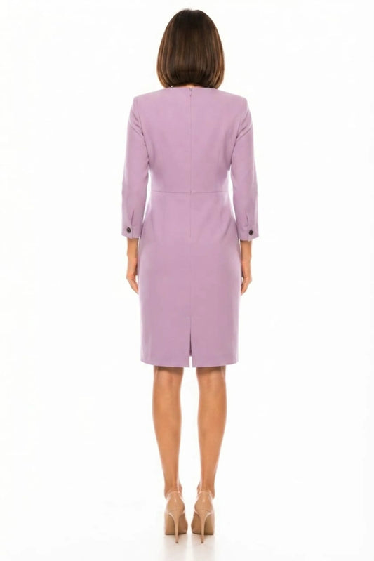 Nicole Miller 3/4 Sleeve Peplum-Style Suit Dress