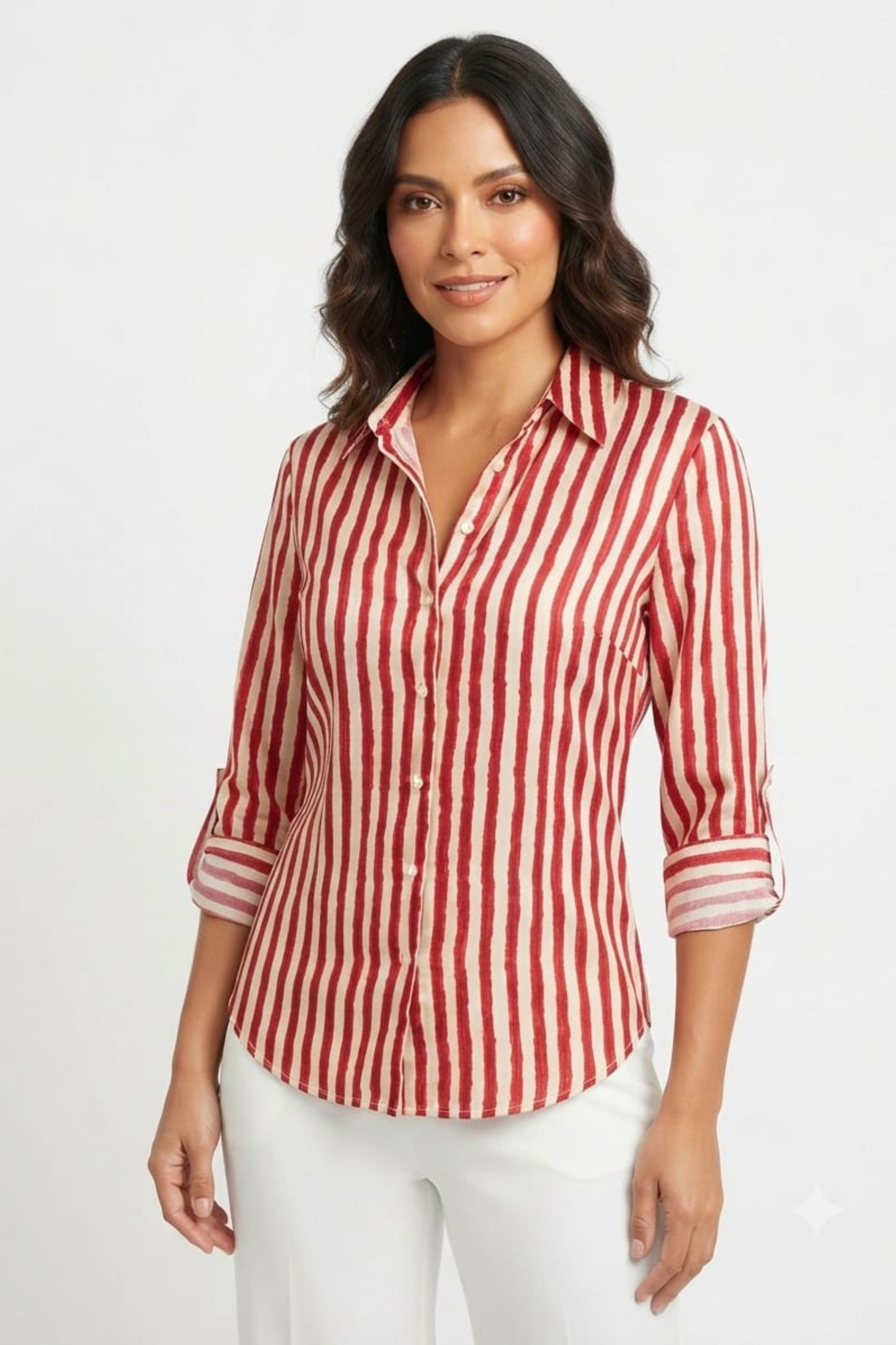 Hester & Orchard Watercolor Striped Button-Down Shirt
