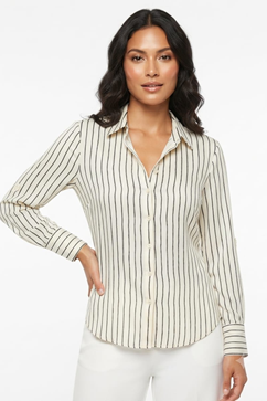 Hester & Orchard Striped Button-Down Shirt