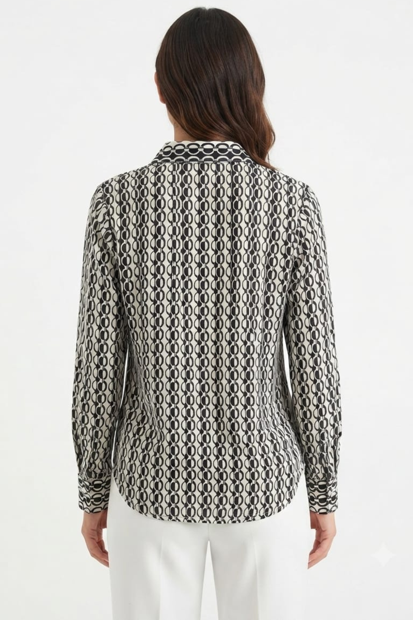 Hester & Orchard Geometric Chain Link Button-Down Shirt