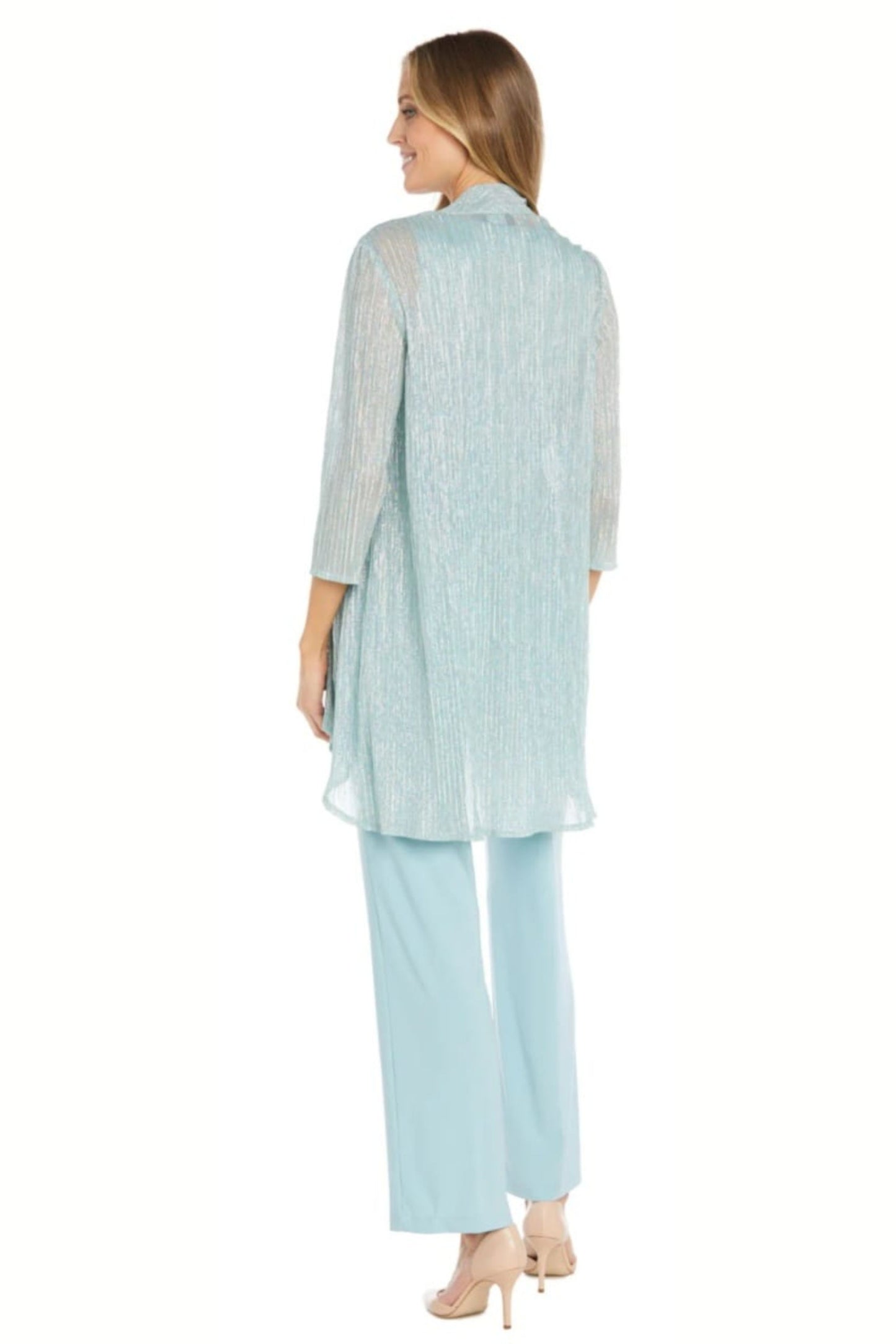 RM Richards Metallic 3-Piece Evening Pant Suit