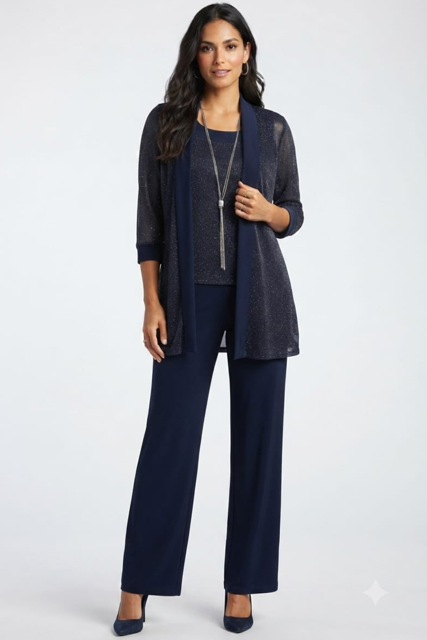 RM Richards Metallic Contrast Jacket & Pants Set