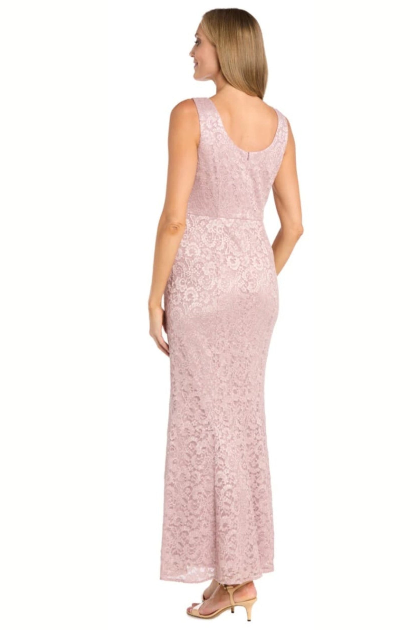 RM Richards 2-Pc Metallic Lace Formal Jacket Dress