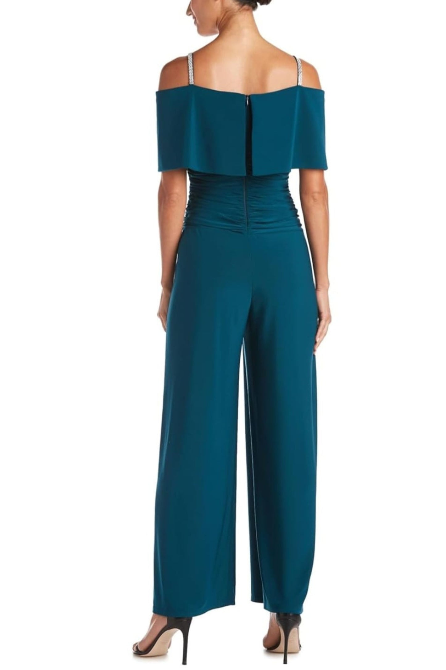 RM Richards Cold Shoulder Wide Leg Evening Jumpsuit
