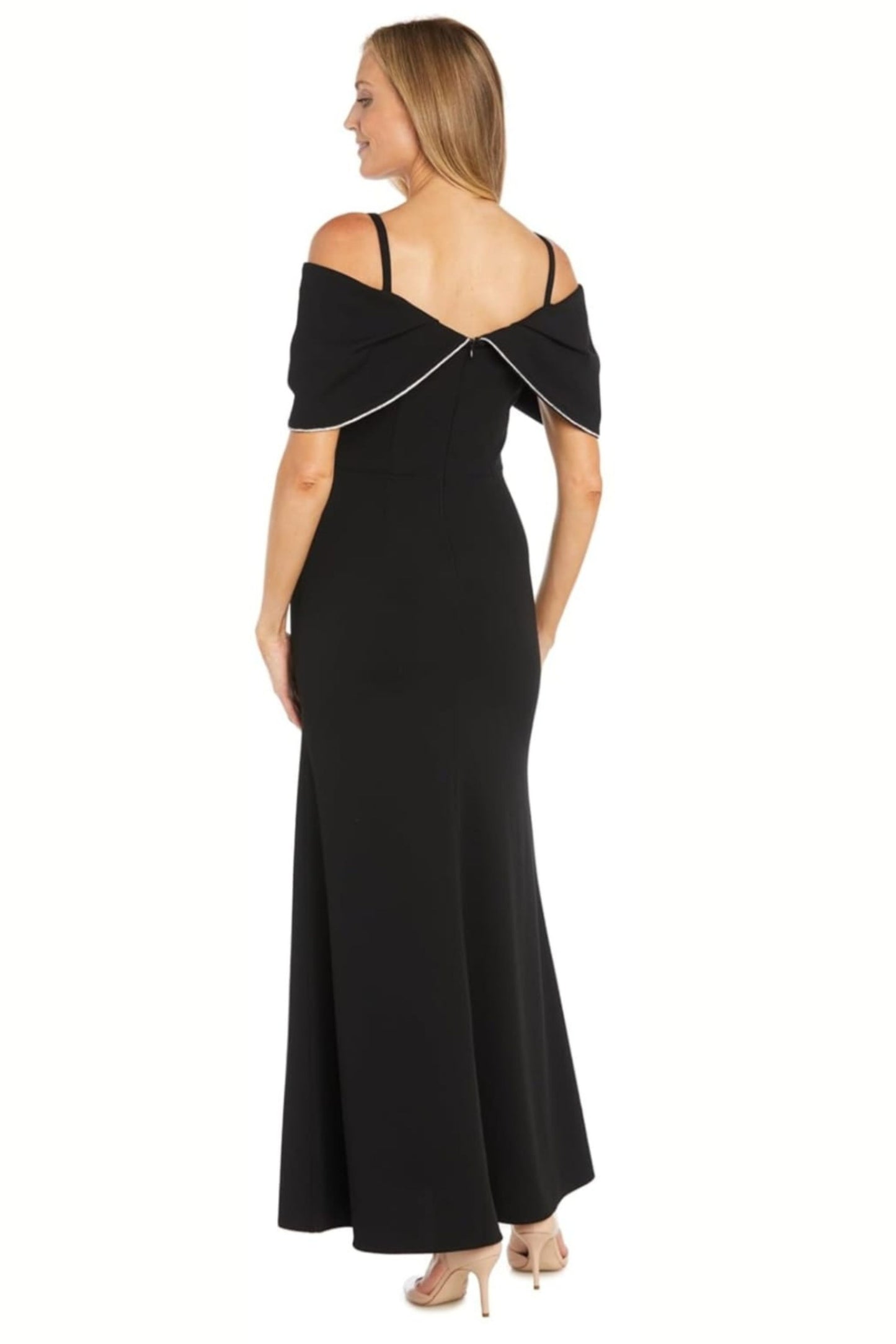 RM Richards Cold Shoulder Strap Evening Gown