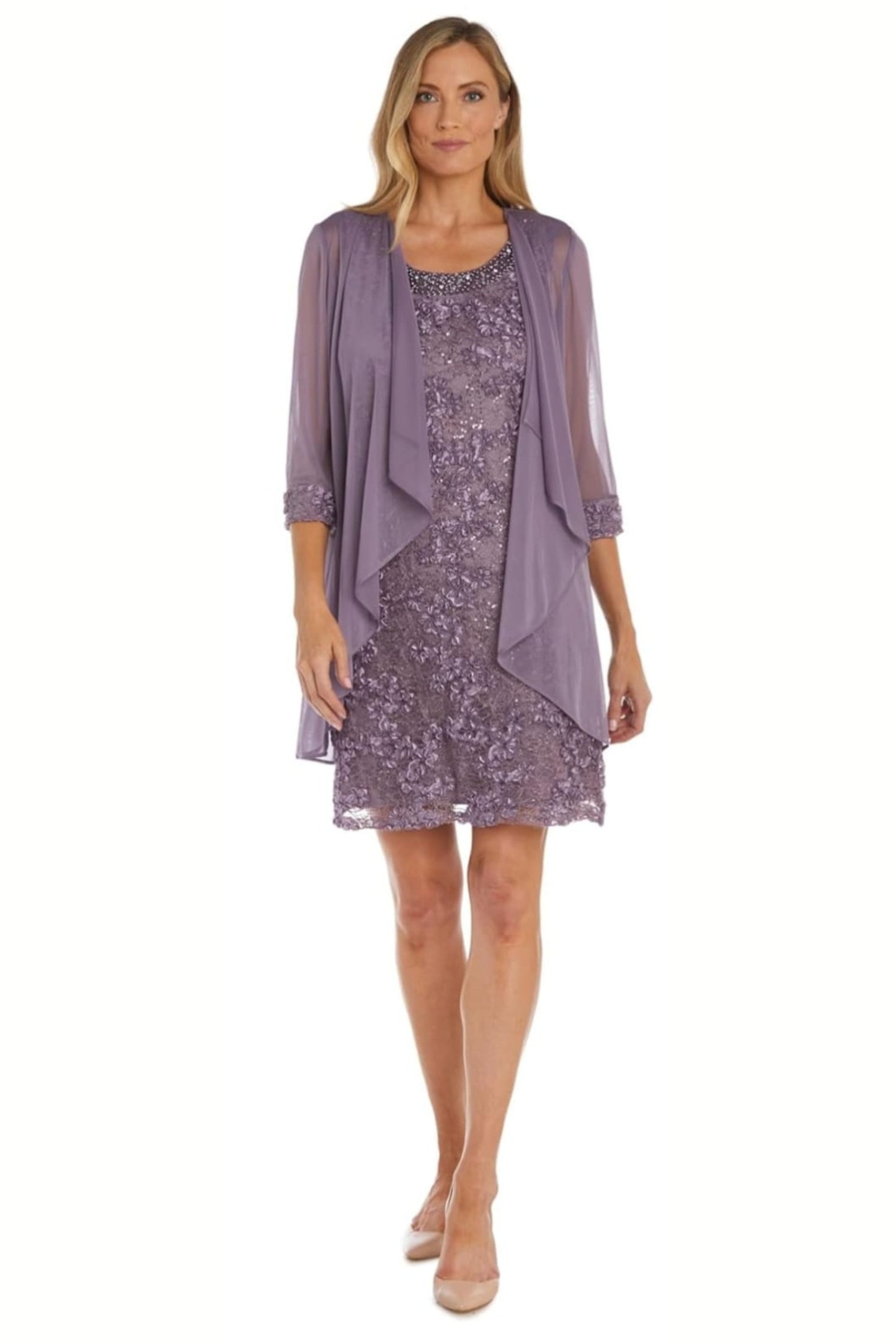 RM Richards 3/4 Sleeve 2-Pc Evening Jacket Dress