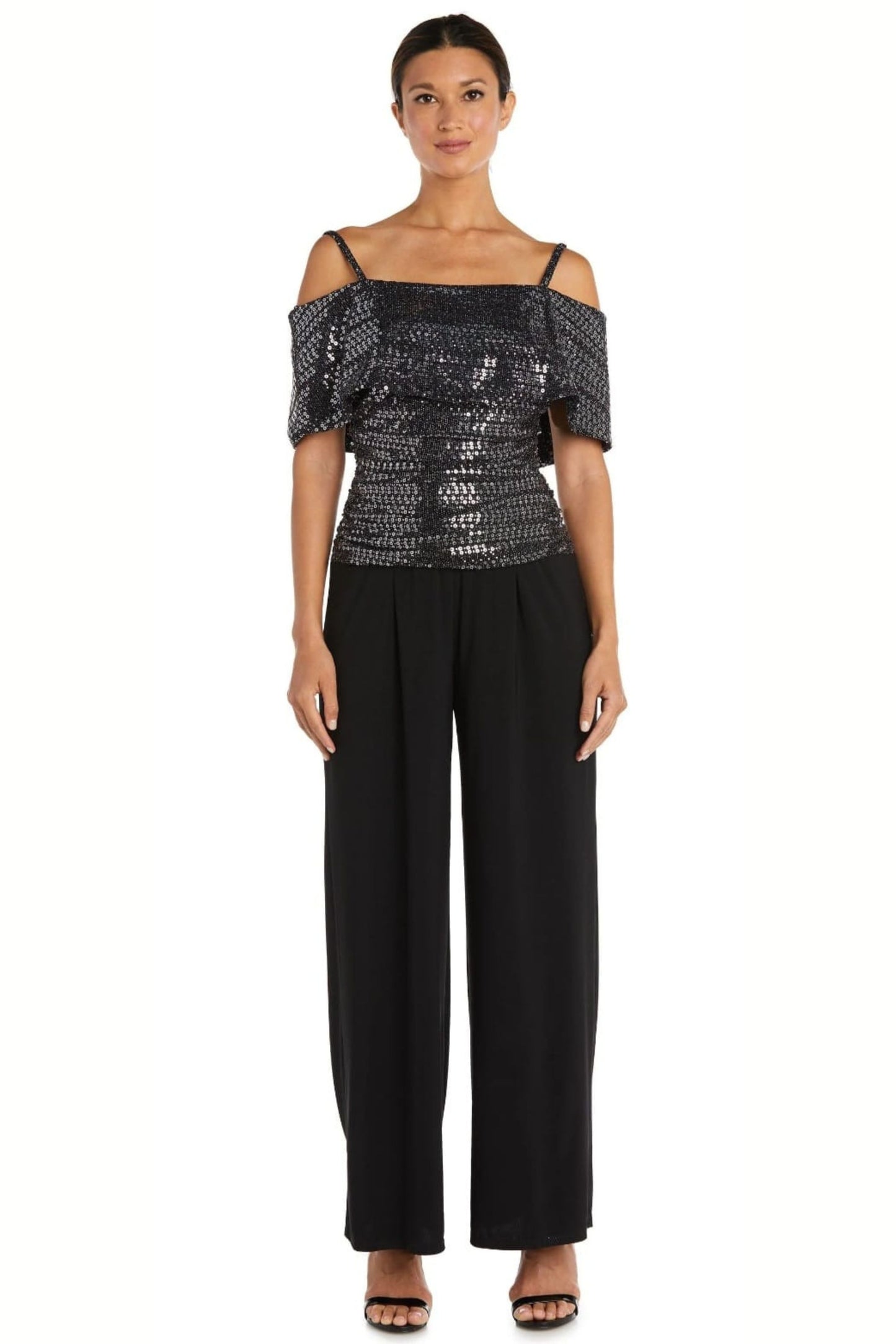 RM Richards Sequin Off The Shoulder Jumpuit