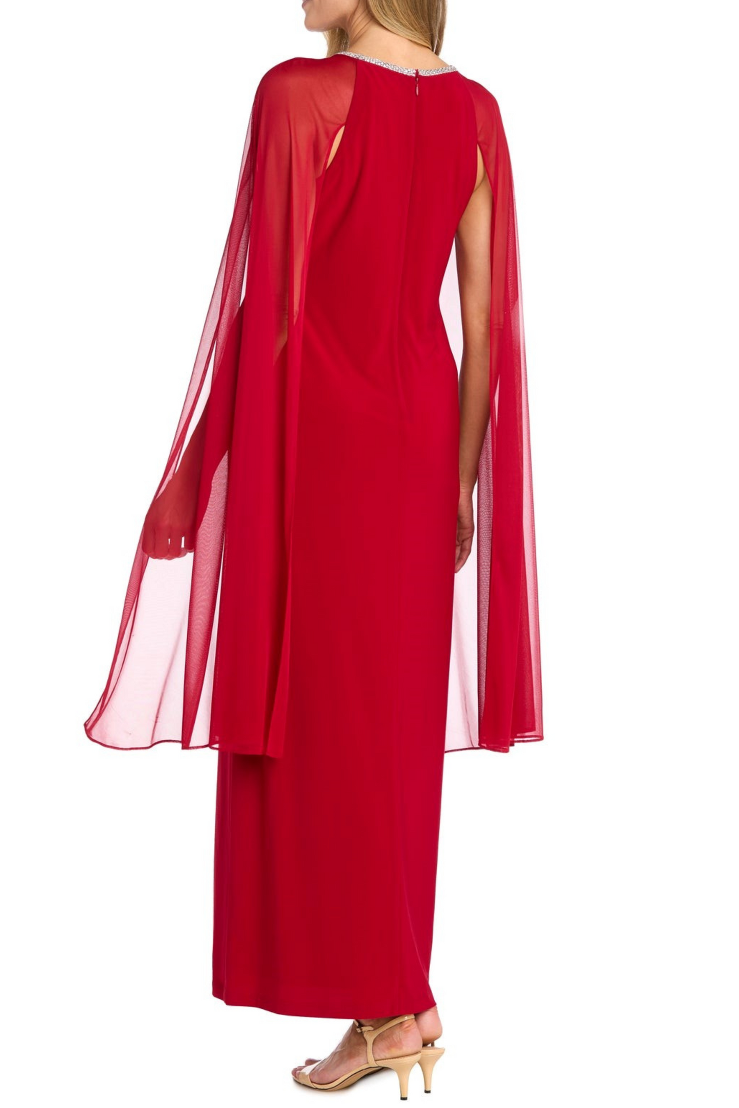 RM Richards Rhinestone Neck Long Evening Dress