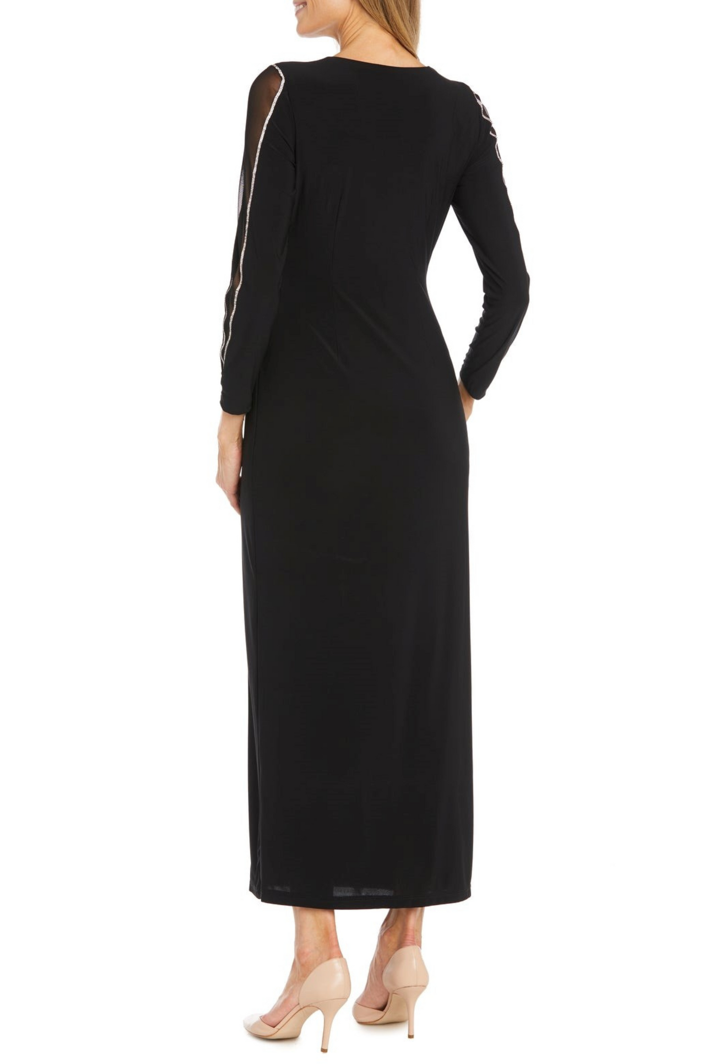 RM Richards Long Faux Wrap Style Evening Dress