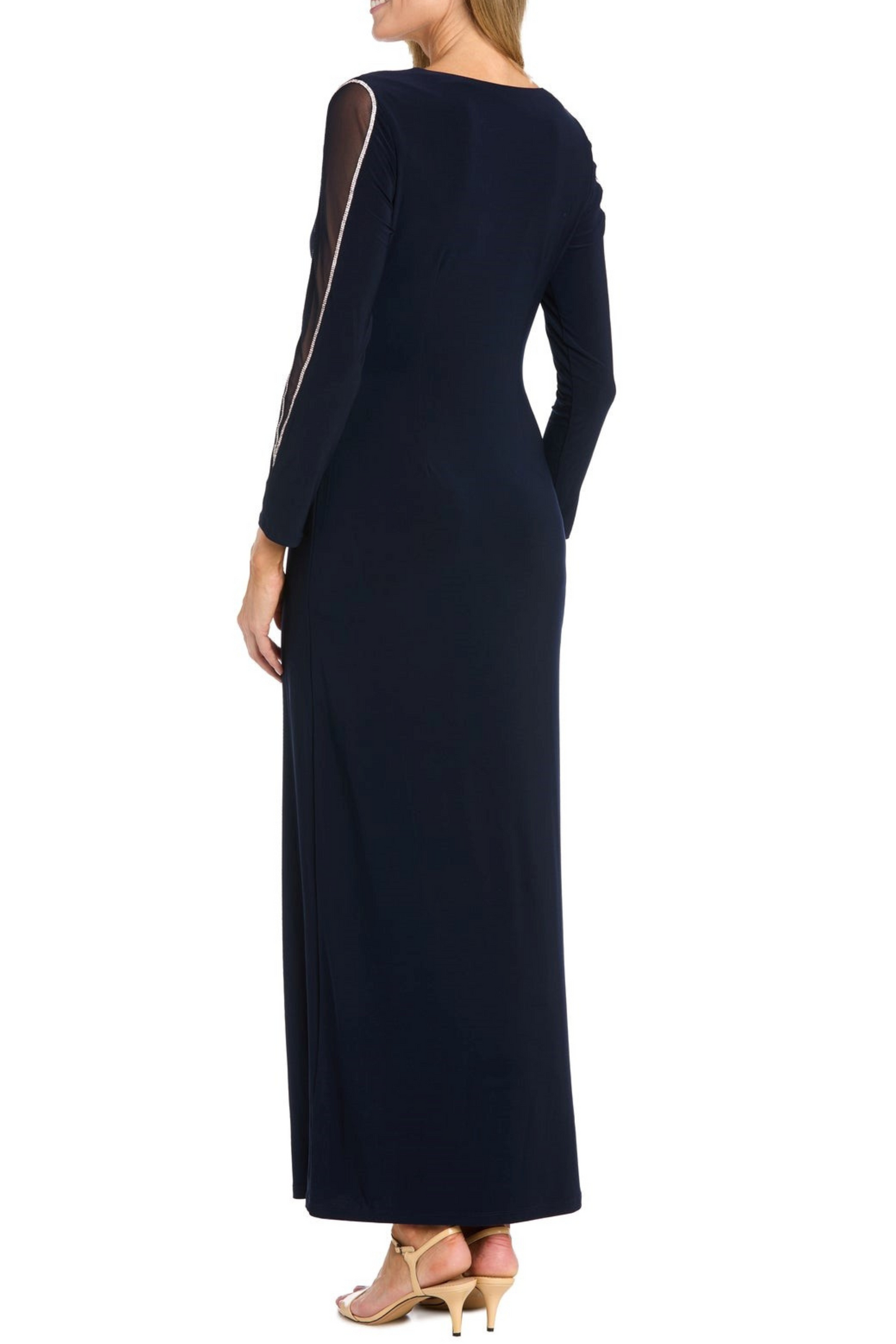 RM Richards Long Faux Wrap Style Evening Dress