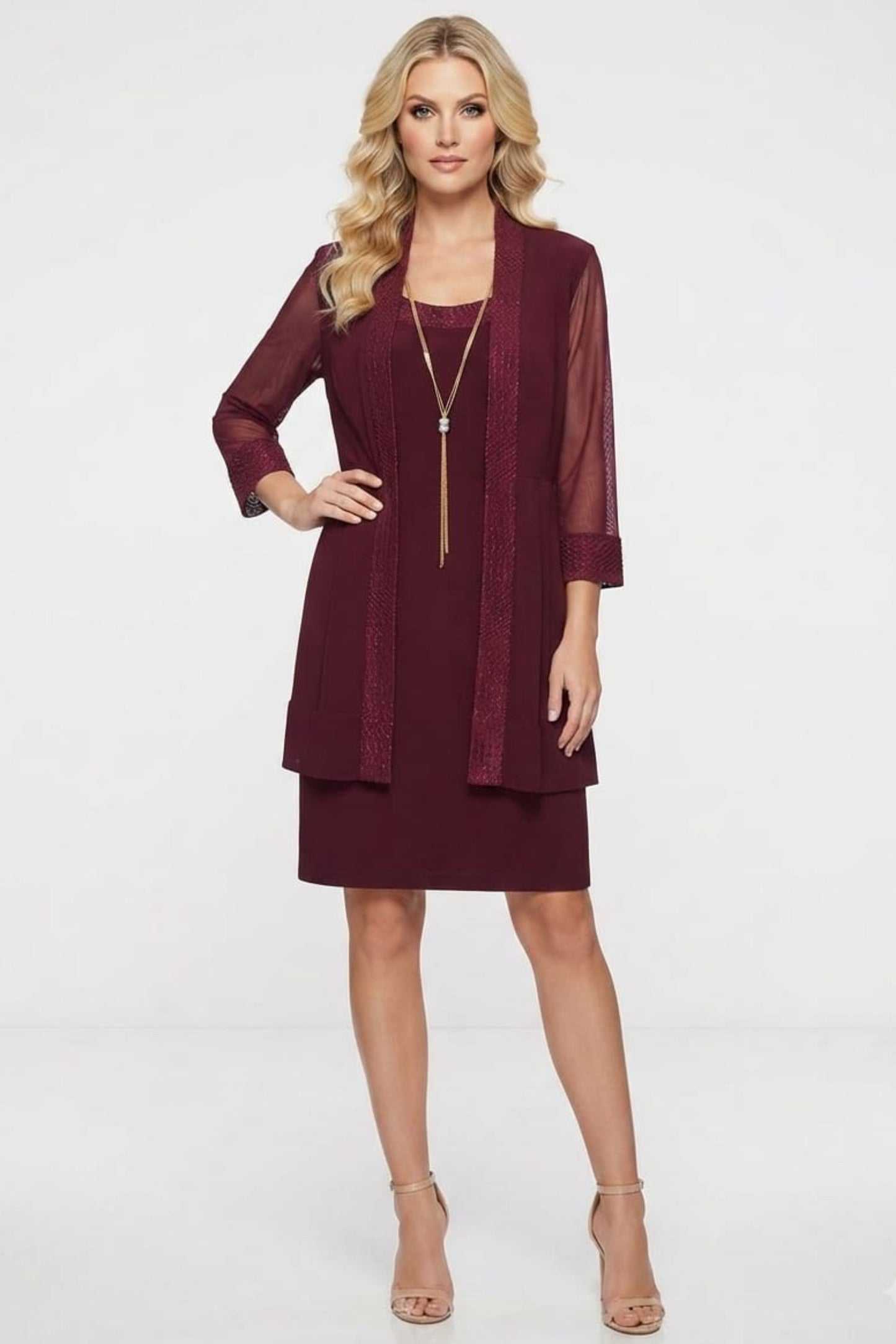 RM Richards 2-Piece Short Evening Jacket Dress