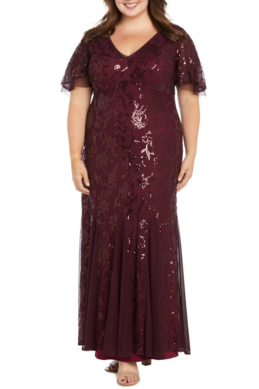 RM Richards Sequined Long Evening Dress PLUS SIZE