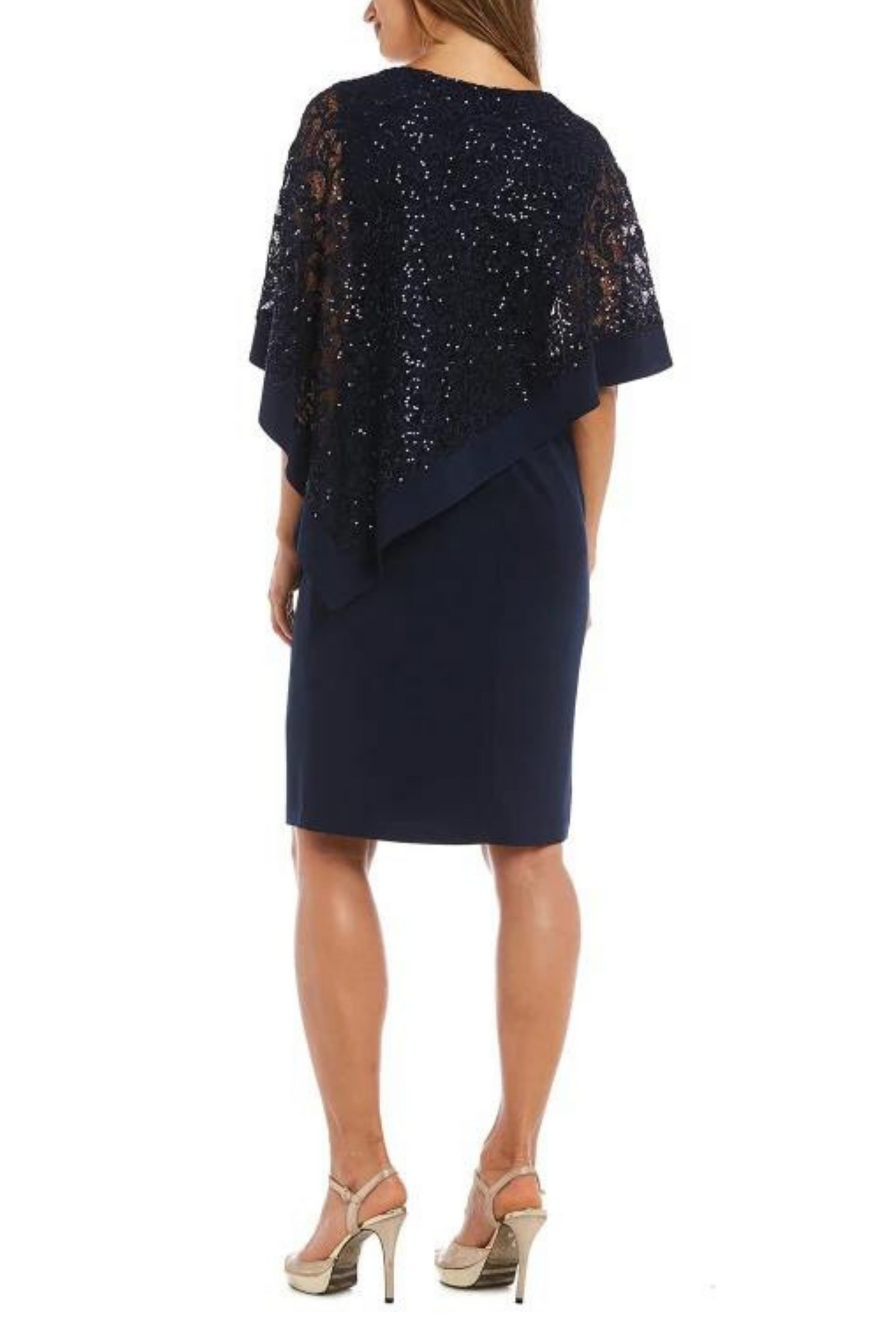 R&M Richards Sleeveless Lace Overlay Sheath Dress