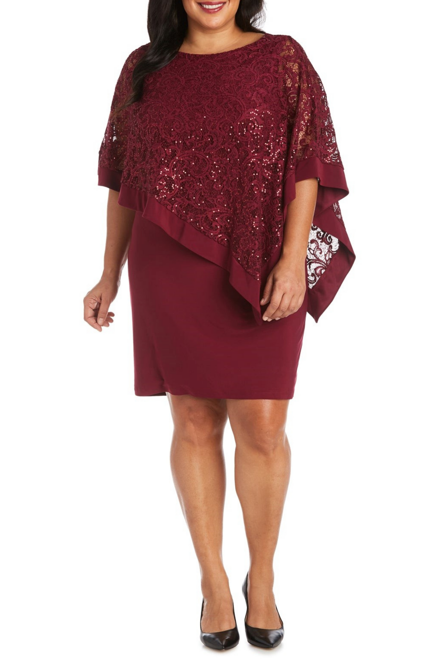 R&M Richards Sleeveless Lace Overlay Sheath Dress