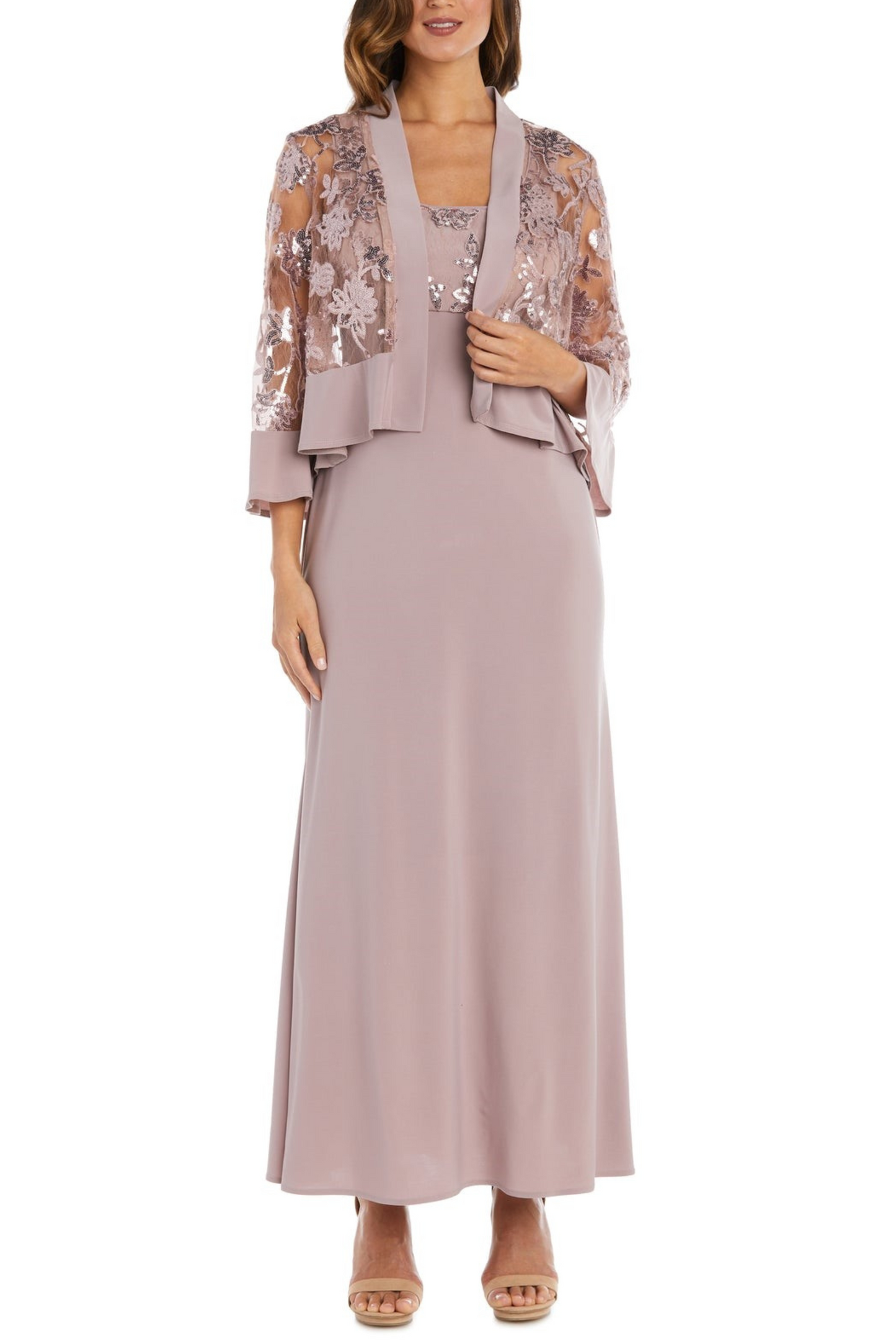 RM Richards 2 Piece Lace Jacket Long Evening Dress
