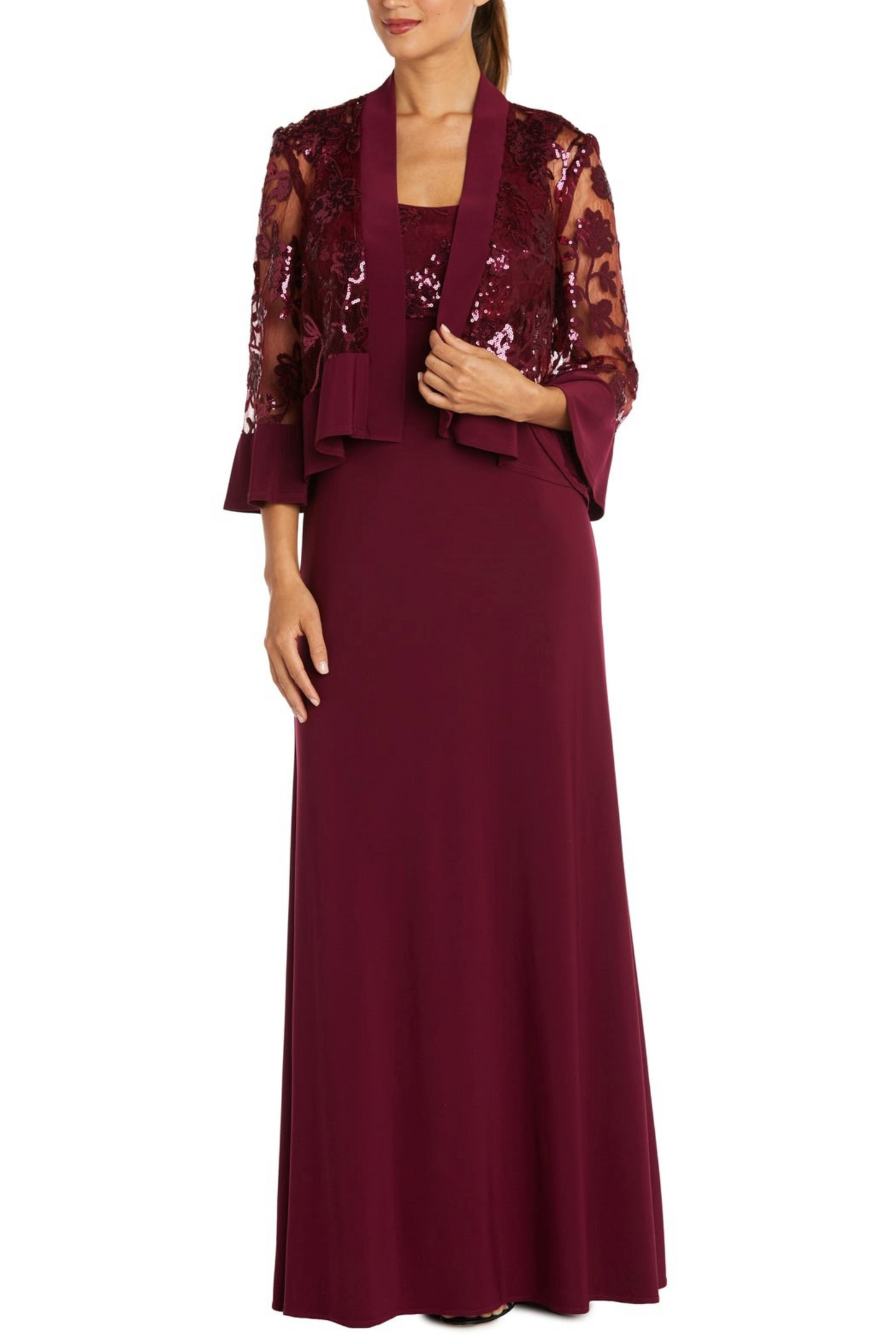 RM Richards 2 Piece Lace Jacket Long Evening Dress