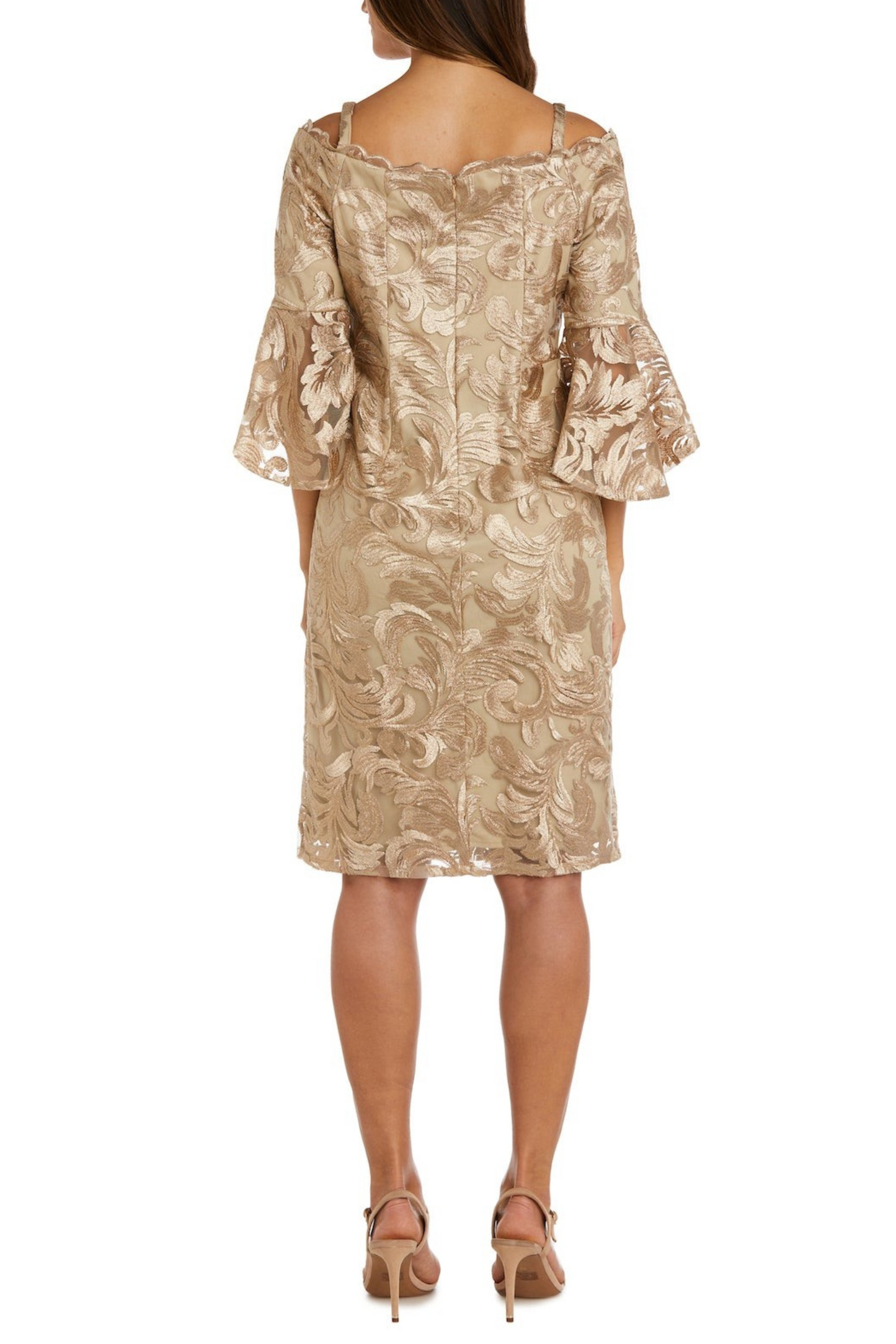 R&M Richards Off-the-Shoulder Bell Sleeve Dress