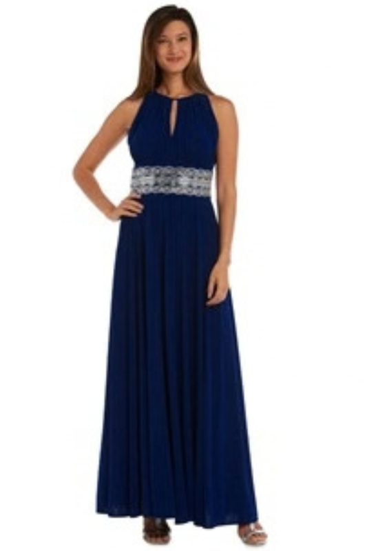 RM Richards Empire Beaded Long Evening Gown