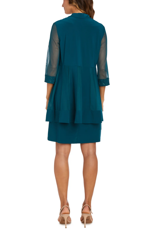 RM Richards Sparkle Mesh Evening Jacket Dress