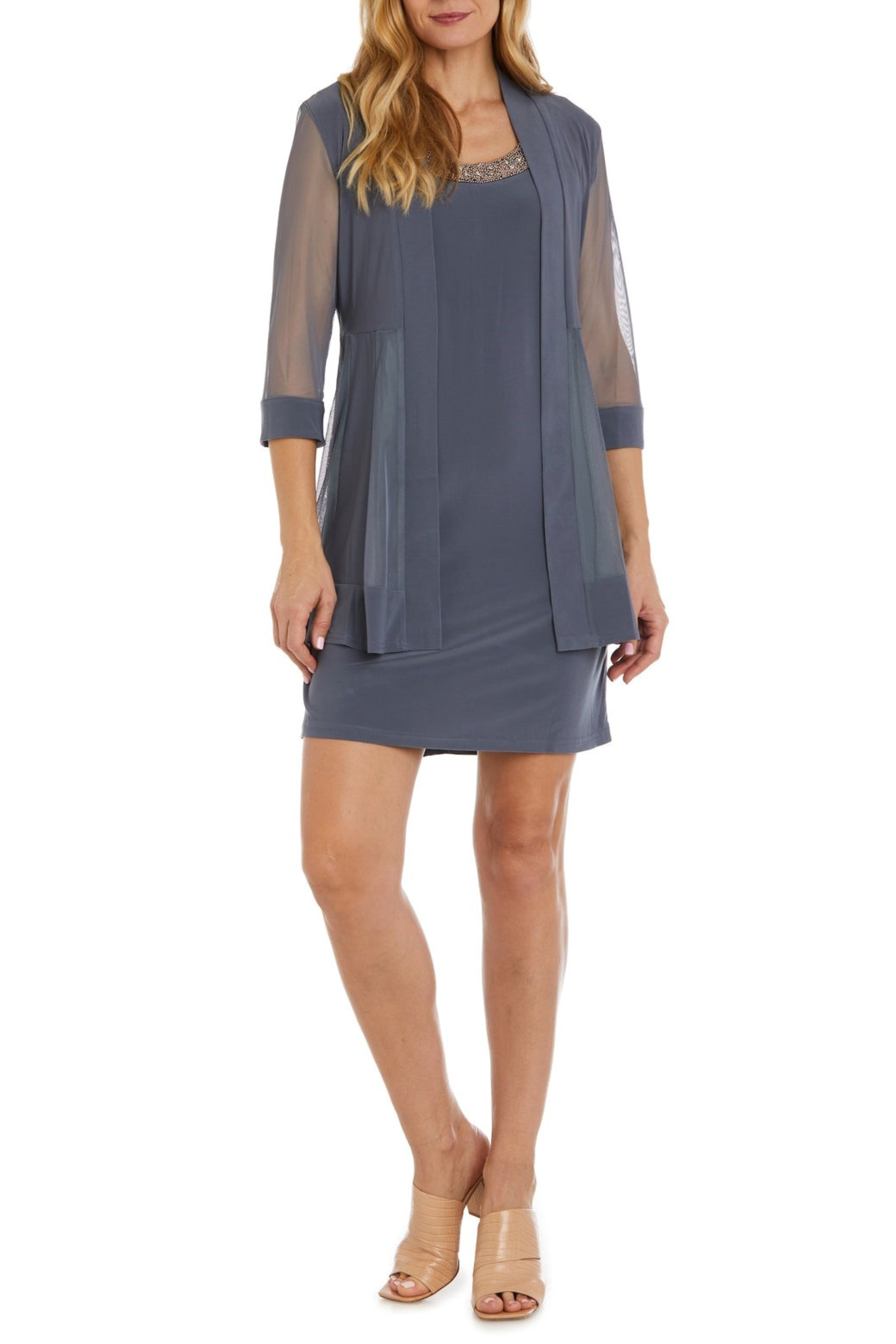 RM Richards 3/4 Sleeve Embellished Jacket Dress – New Yorker's Apparel