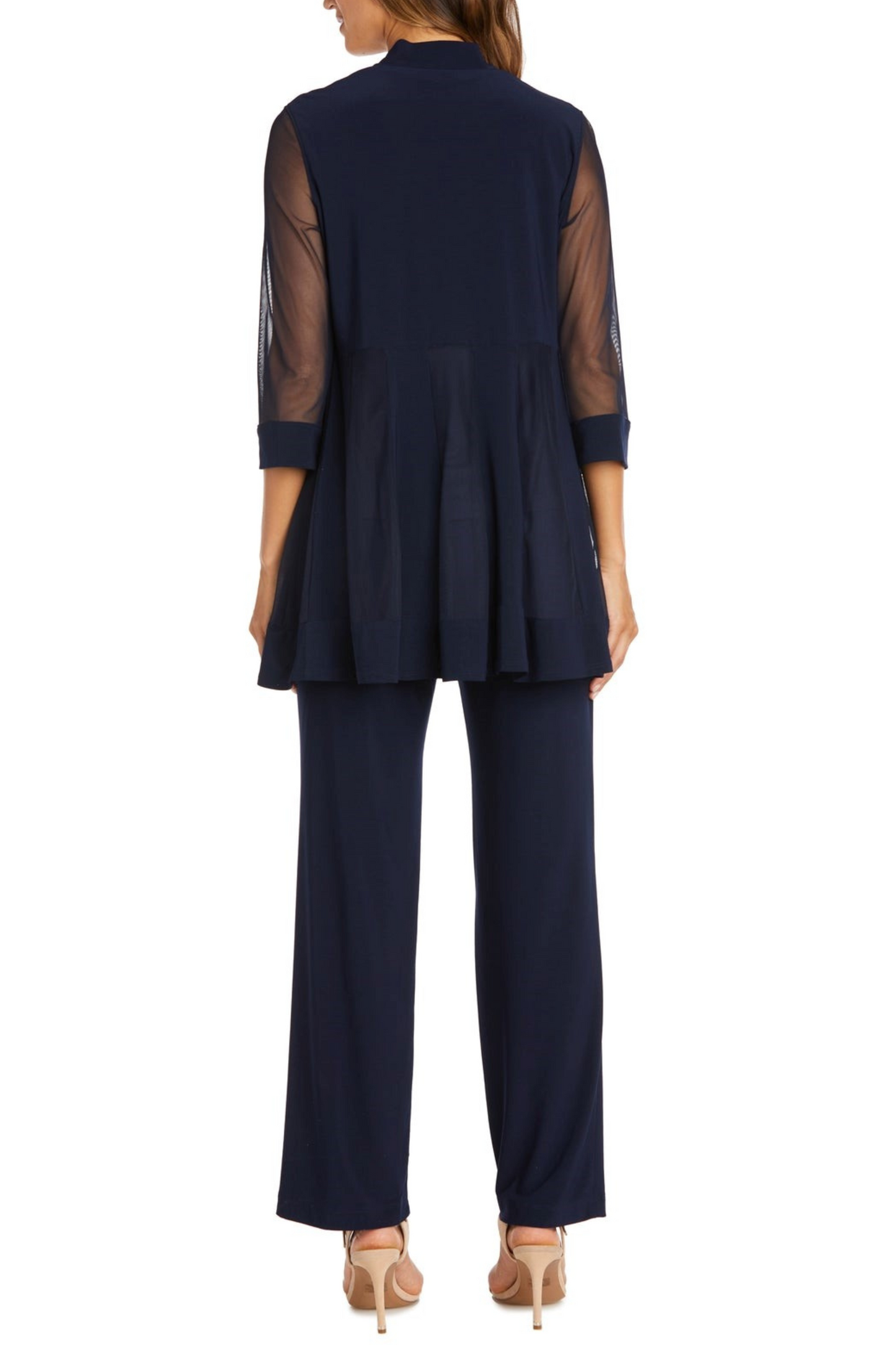 RM Richards Embellished Neck 2-Piece Pants Suit