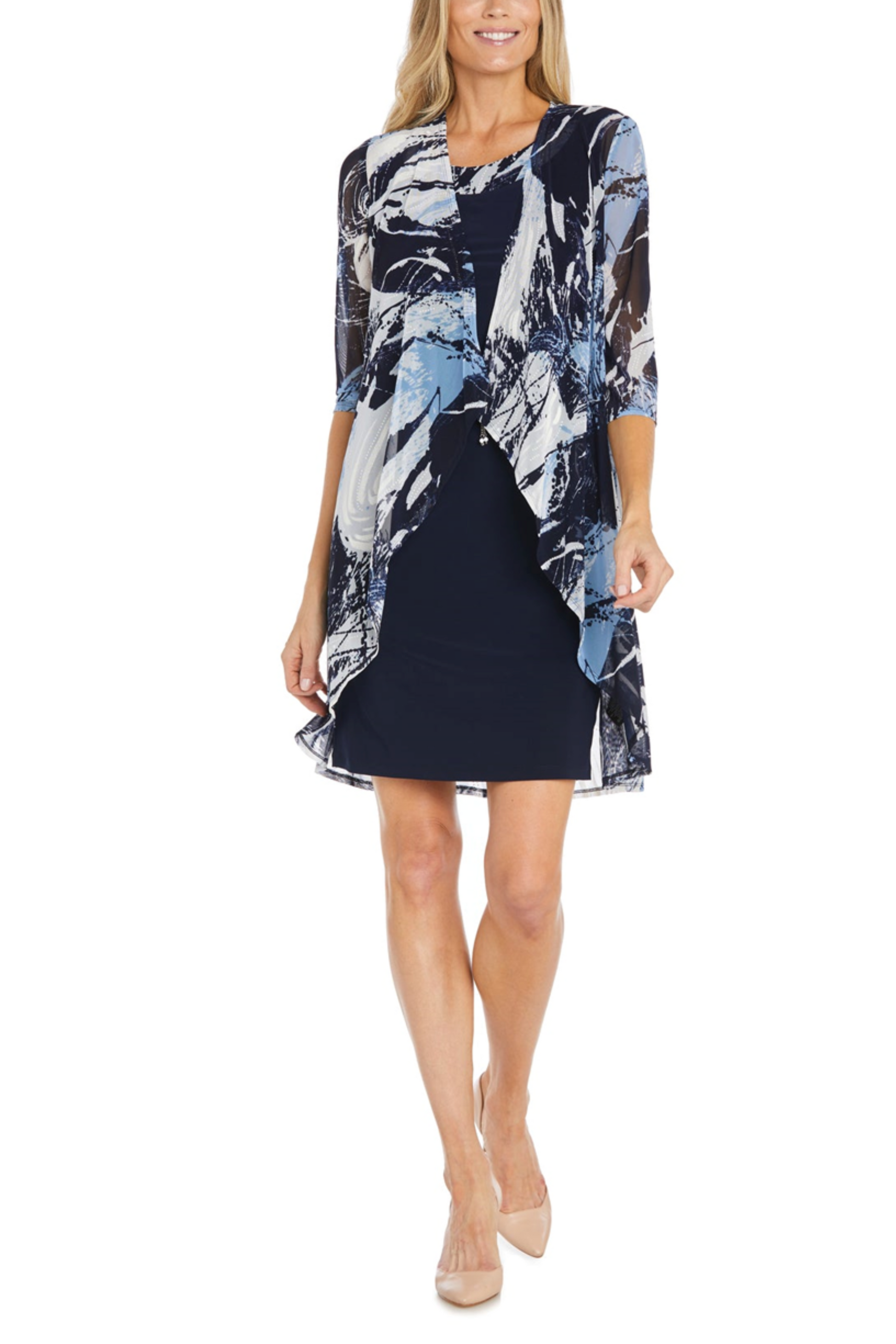 RM Richards 3/4 Sleeve Abstract 2-Pc Jacket Dress New Yorker's Apparel RM Richards 3/4 Sleeve Abstract 2-Pc Jacket Dress New Yorker's Apparel