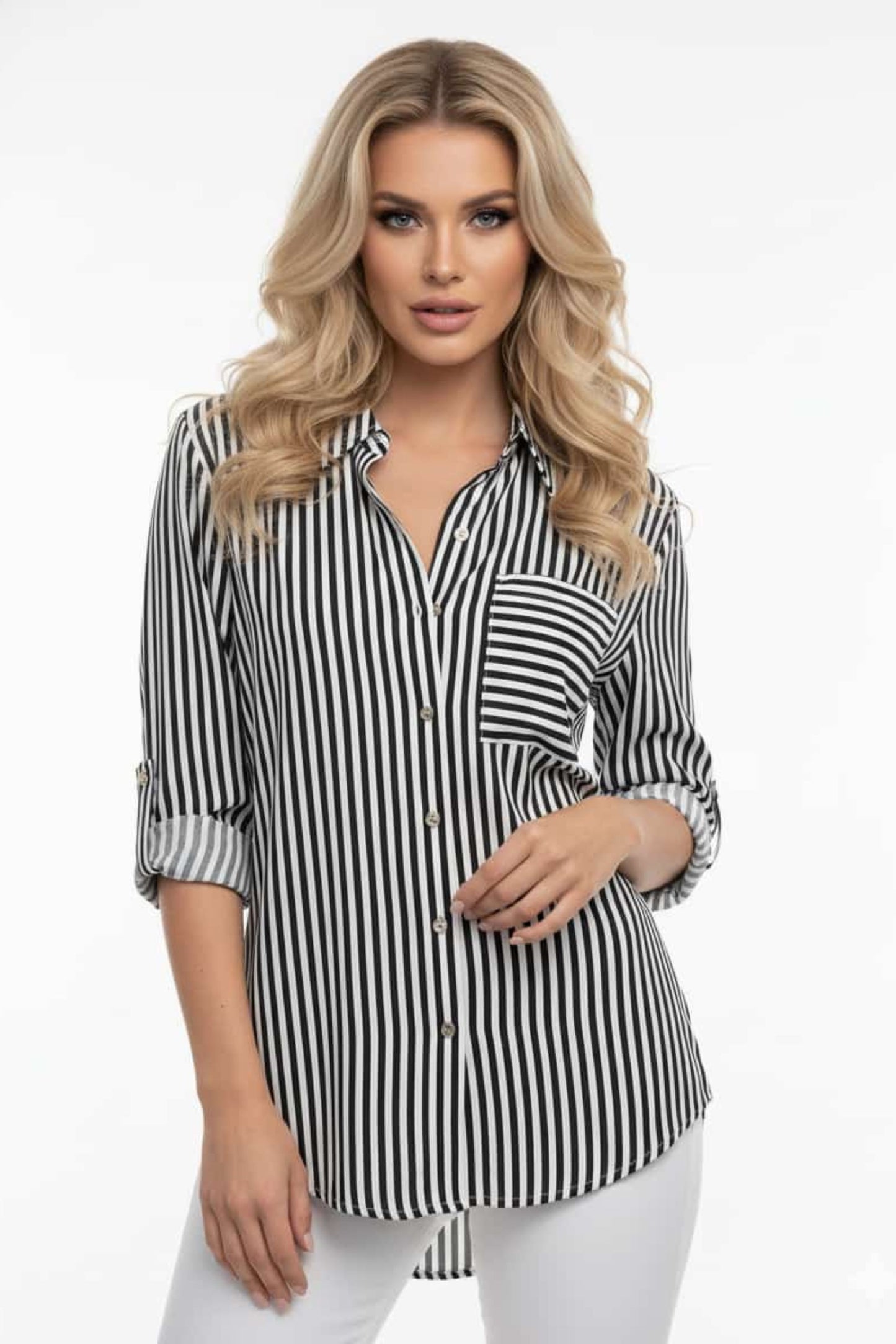 Grand & Greene Stripe Button Down Top