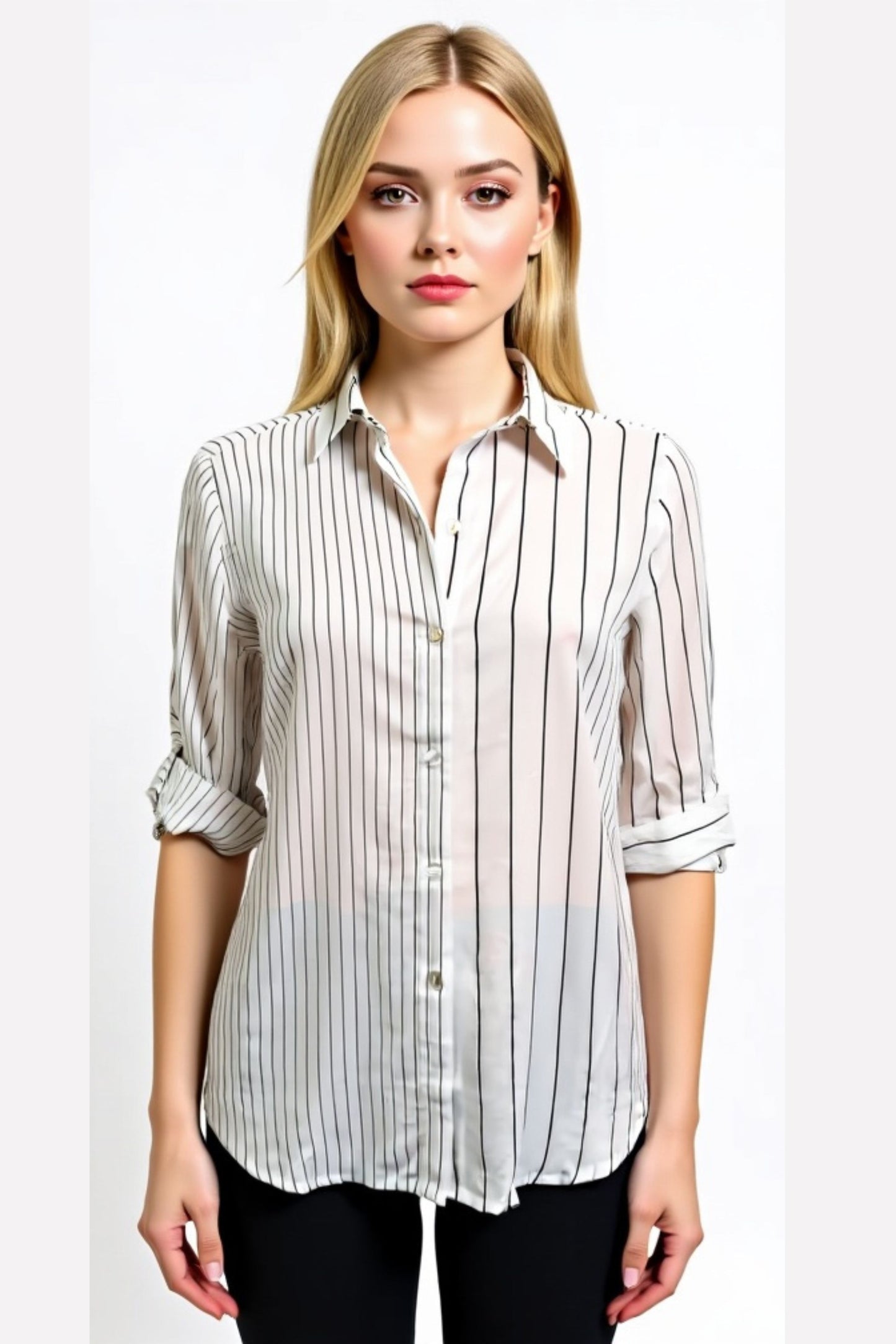 Grand & Greene Stripe Button Down Top