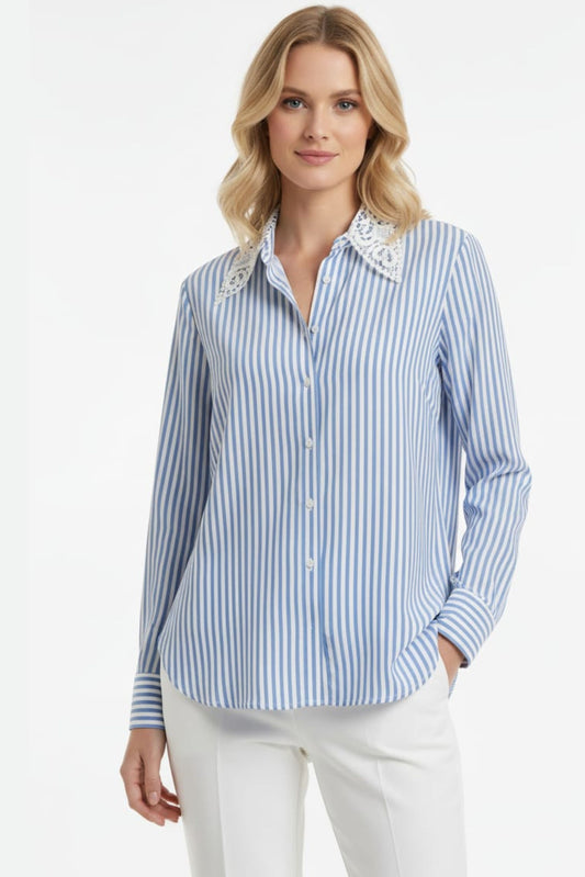 Grand & Greene Stripe Button Down Blouse