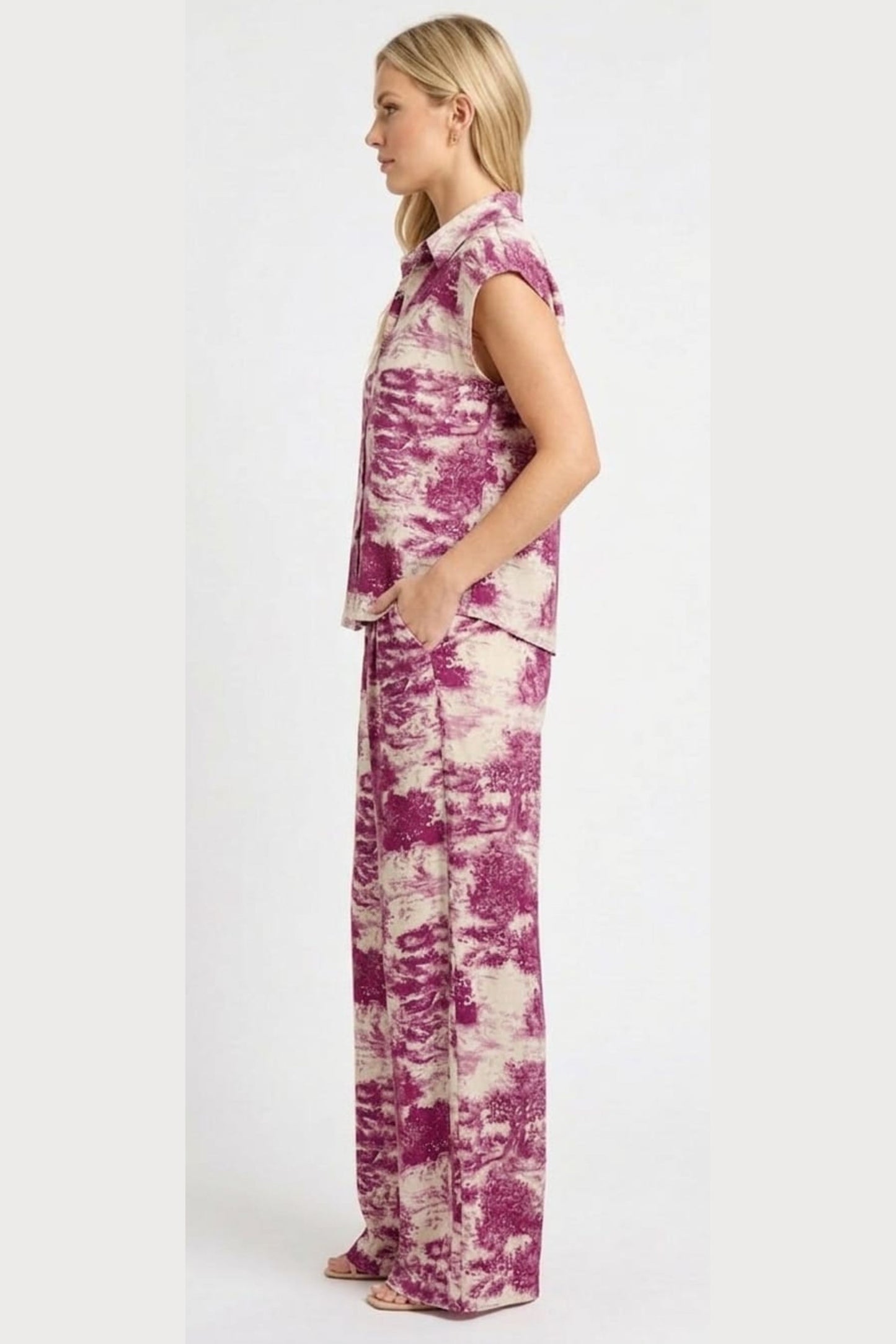 RYLEE MOON Scenic Toile Satin Pant Set