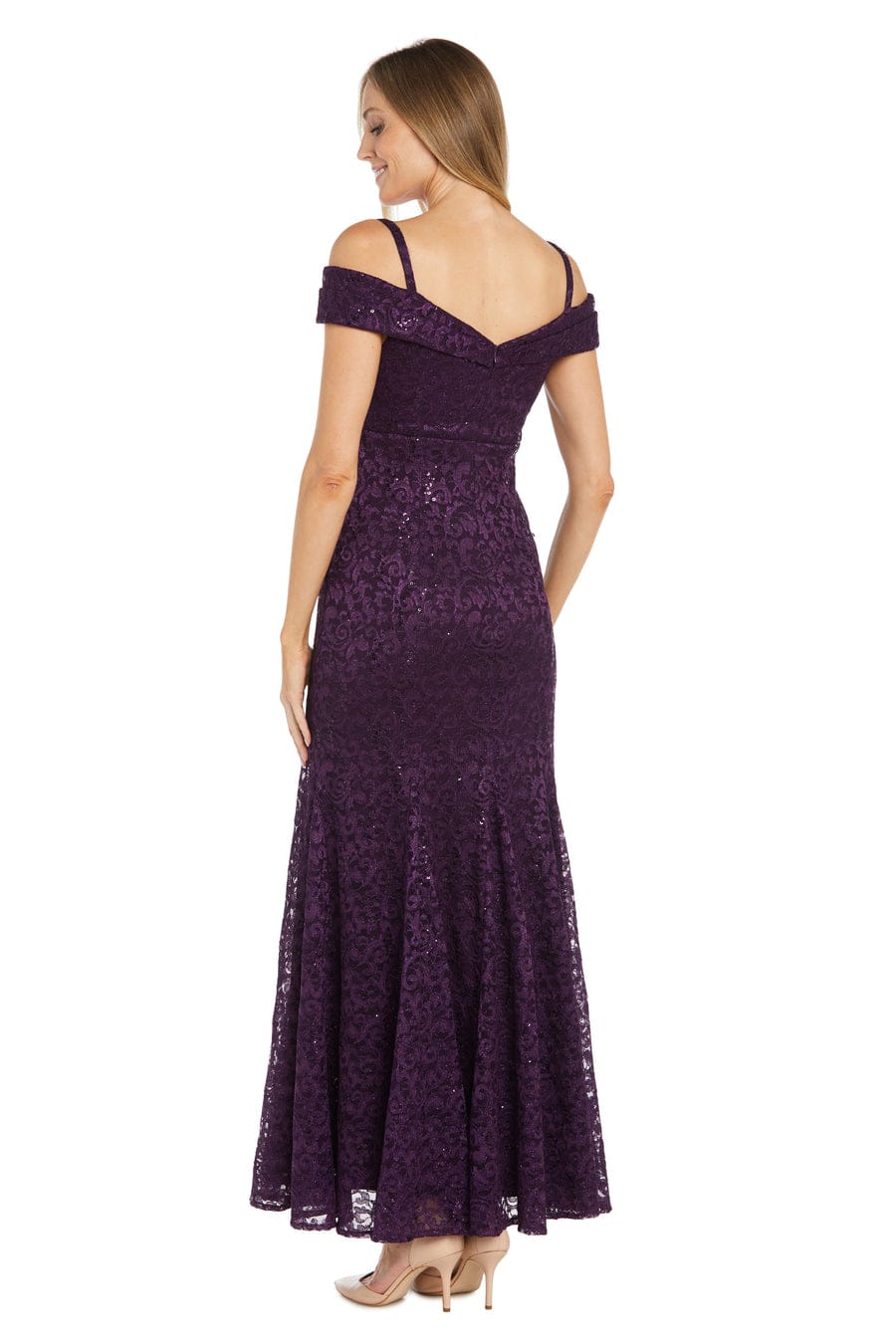 RIM Richards Mermaid Fit Off the Shoulder Evening Gown
