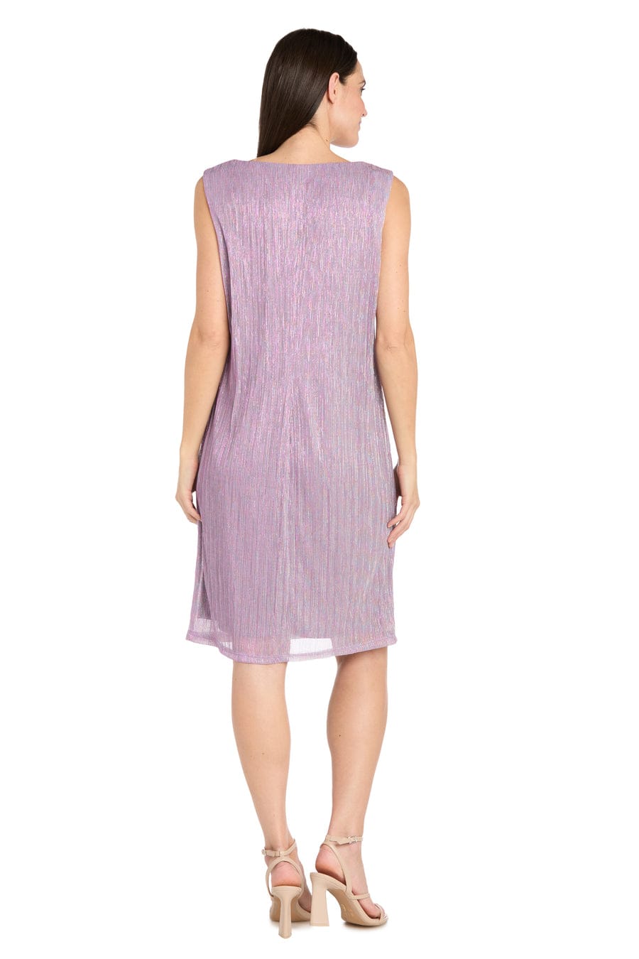 R&M Richards Metallic Knit Two-Piece Jacket Dress Set