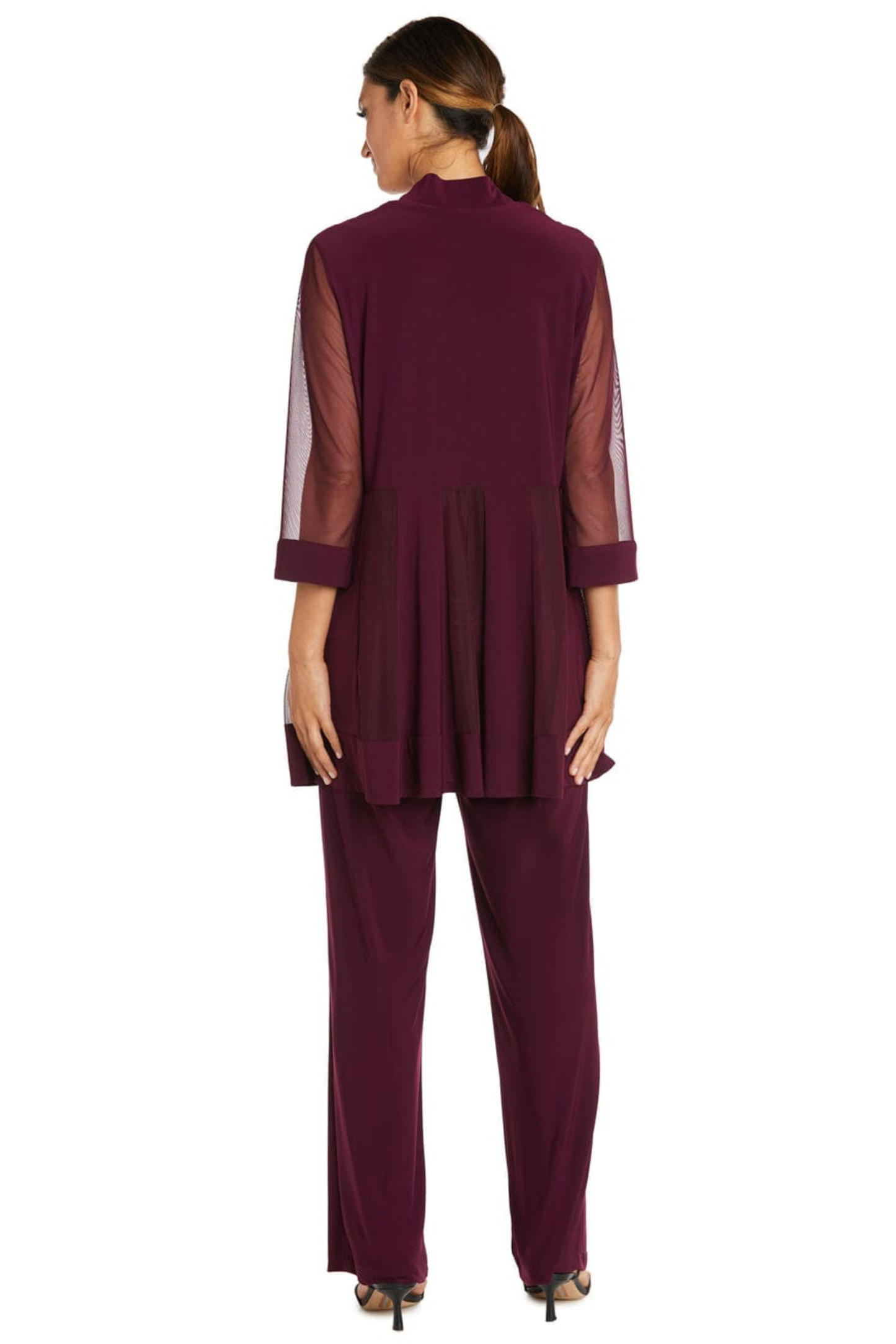 RM Richards Embellished Neck 2-Piece Pants Suit