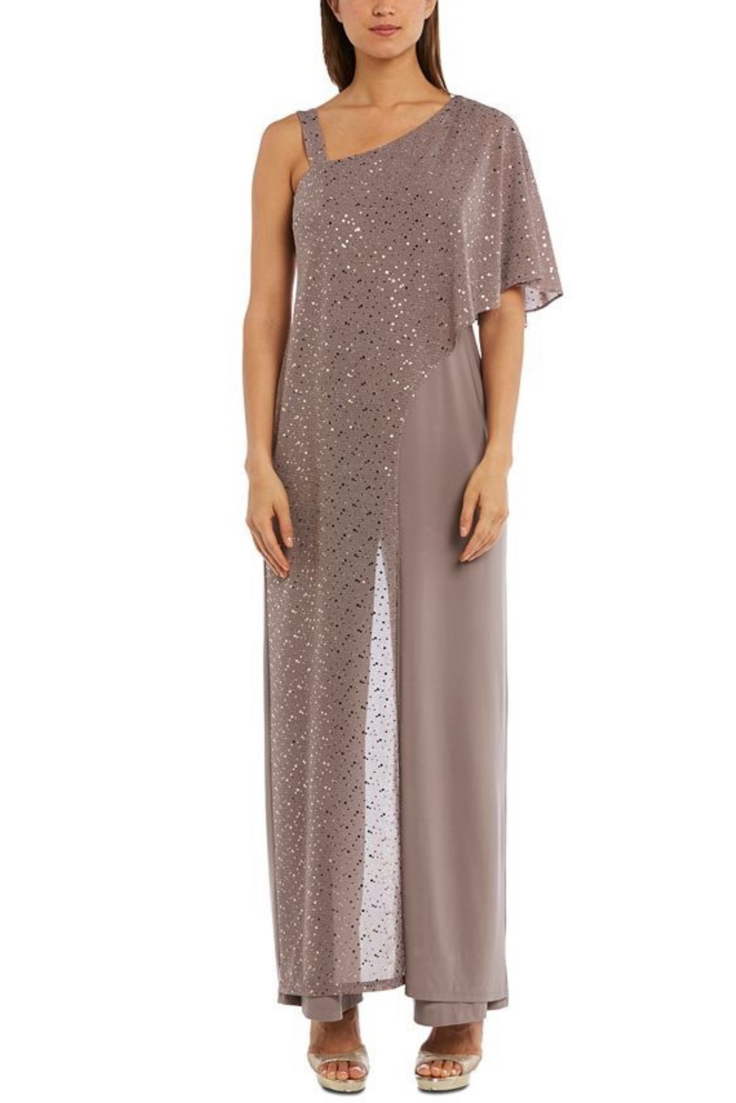 RM Richards Metallic Overlay Evening Jumpsuit