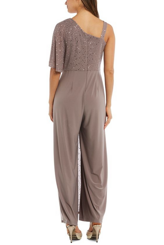 RM Richards Metallic Overlay Evening Jumpsuit