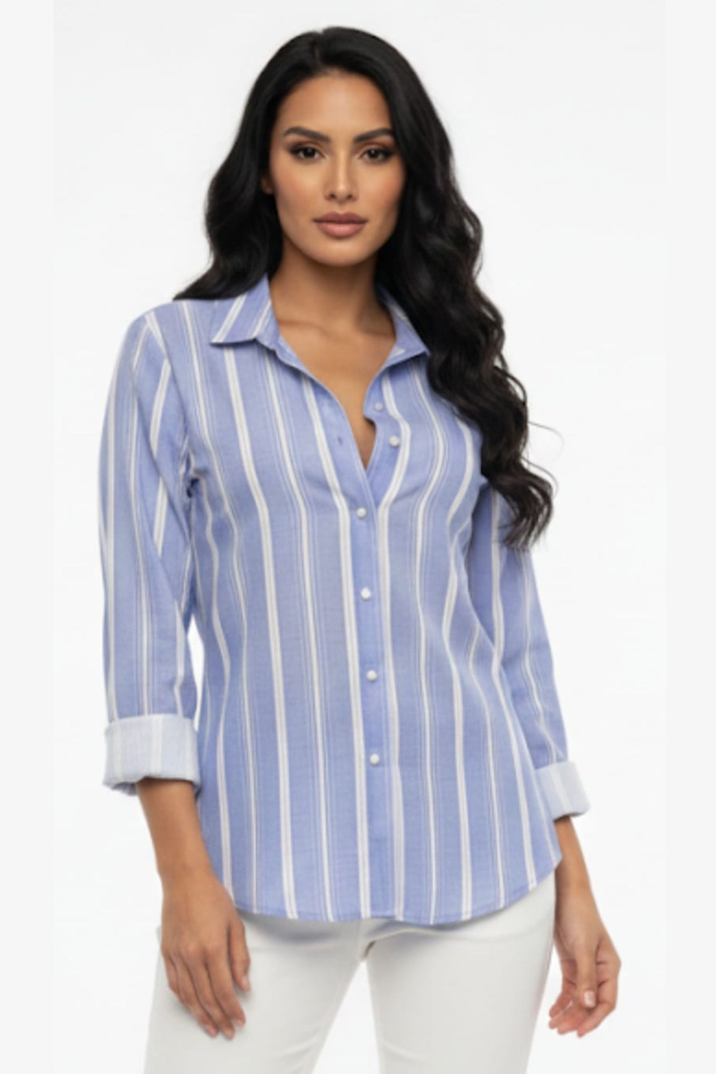 Grand & Greene Collared Striped Button-Down Shirt