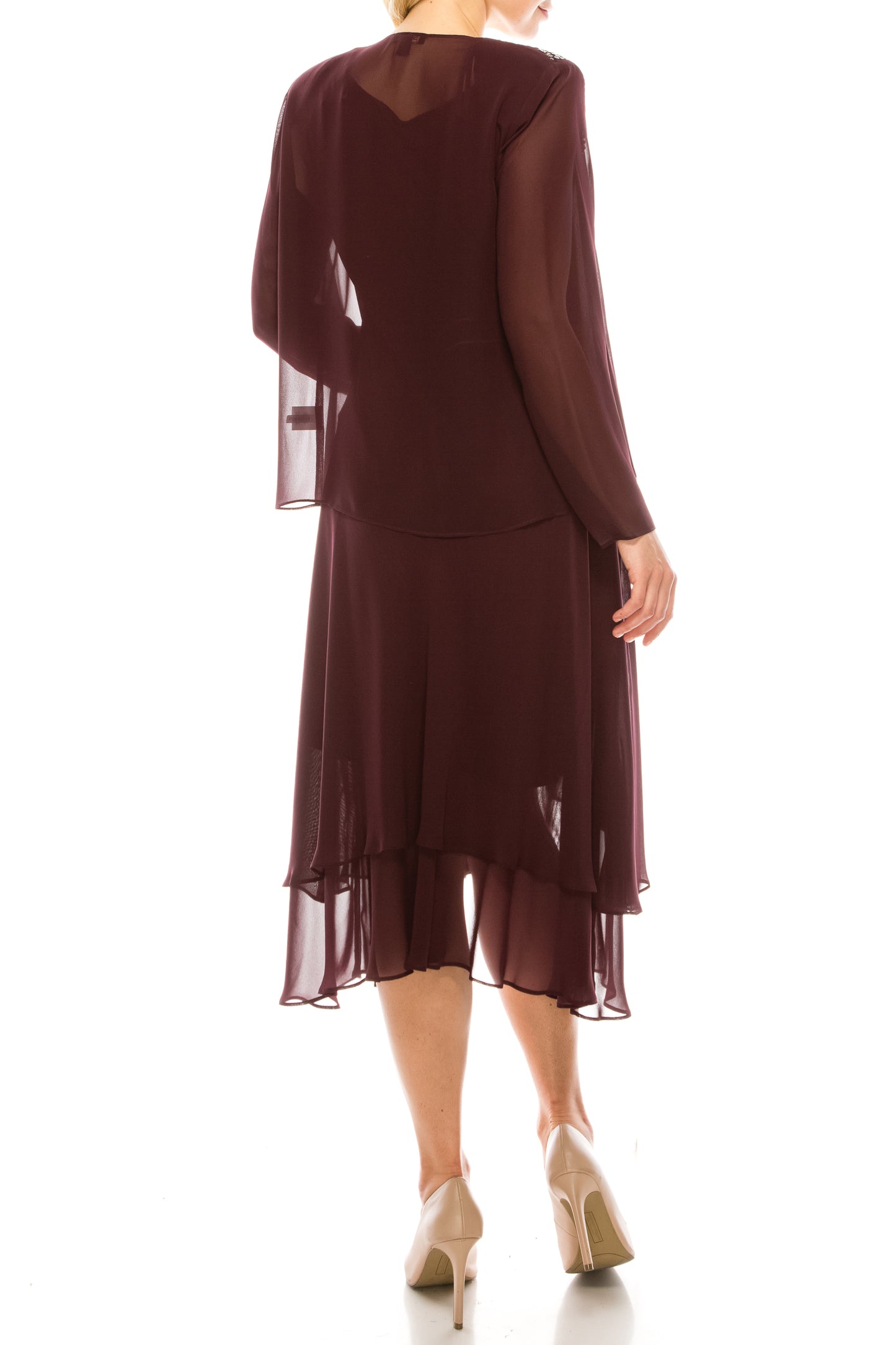 SLNY Embellished 2-Piece Evening Jacket Dress