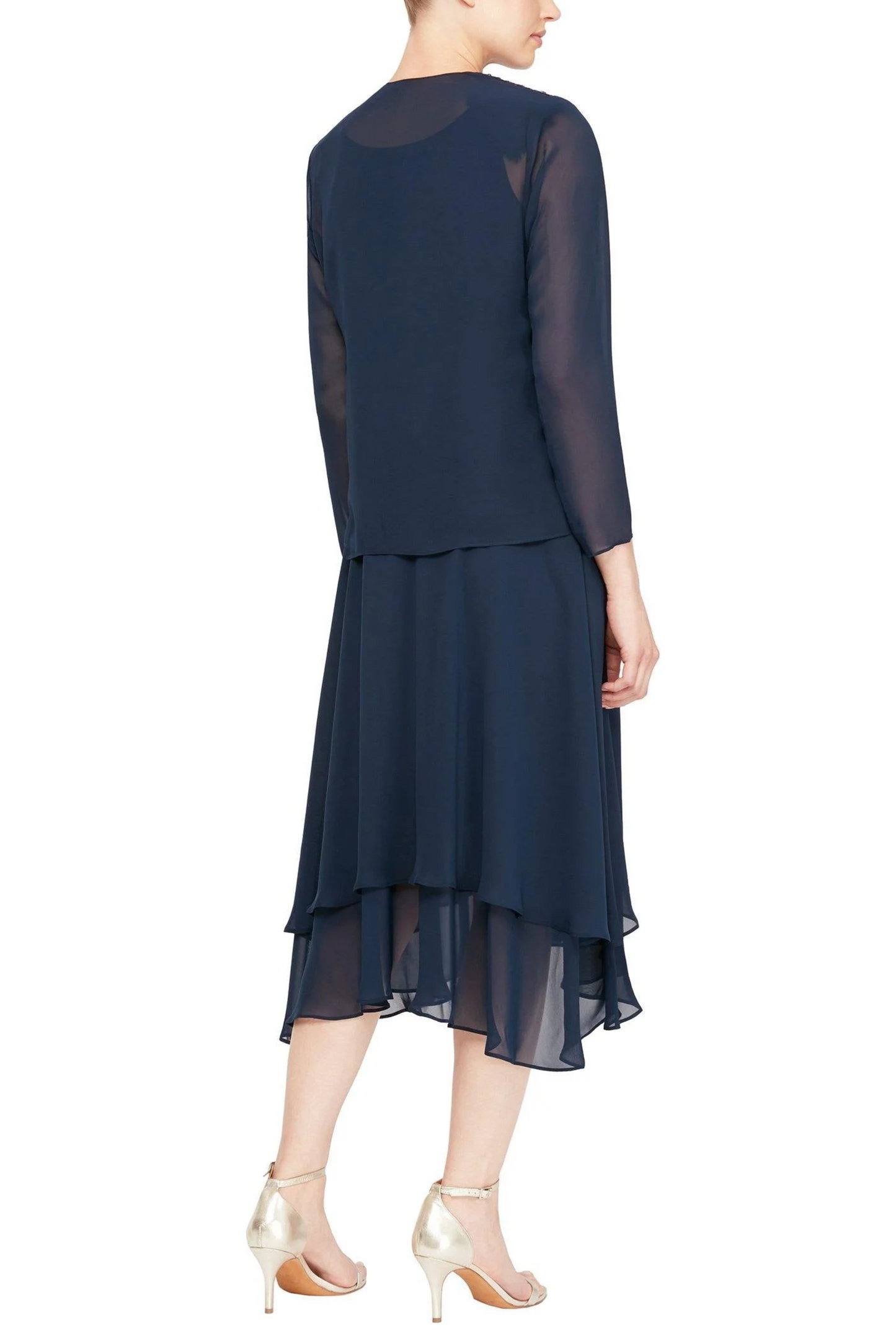 SLNY Embellished 2-Piece Evening Jacket Dress