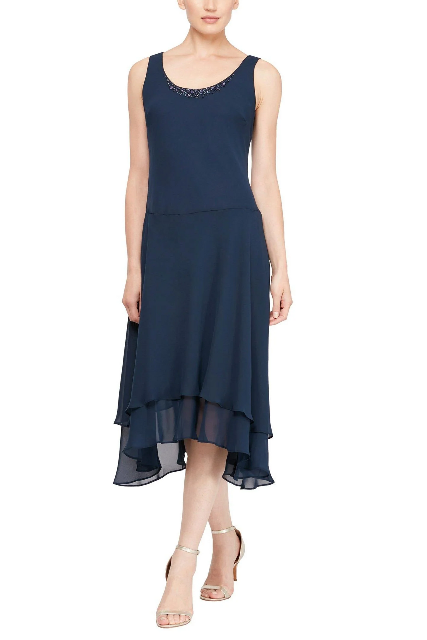 SLNY Embellished 2-Piece Evening Jacket Dress